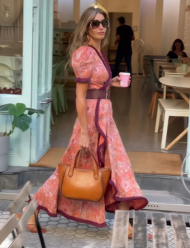 Elise Soft Pink Maxi Dress.