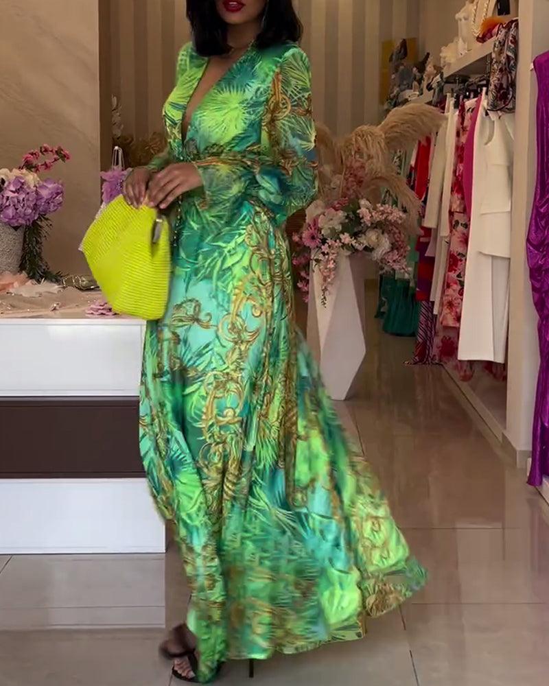 Aria - Elegant Floral Printed Maxi Dress
