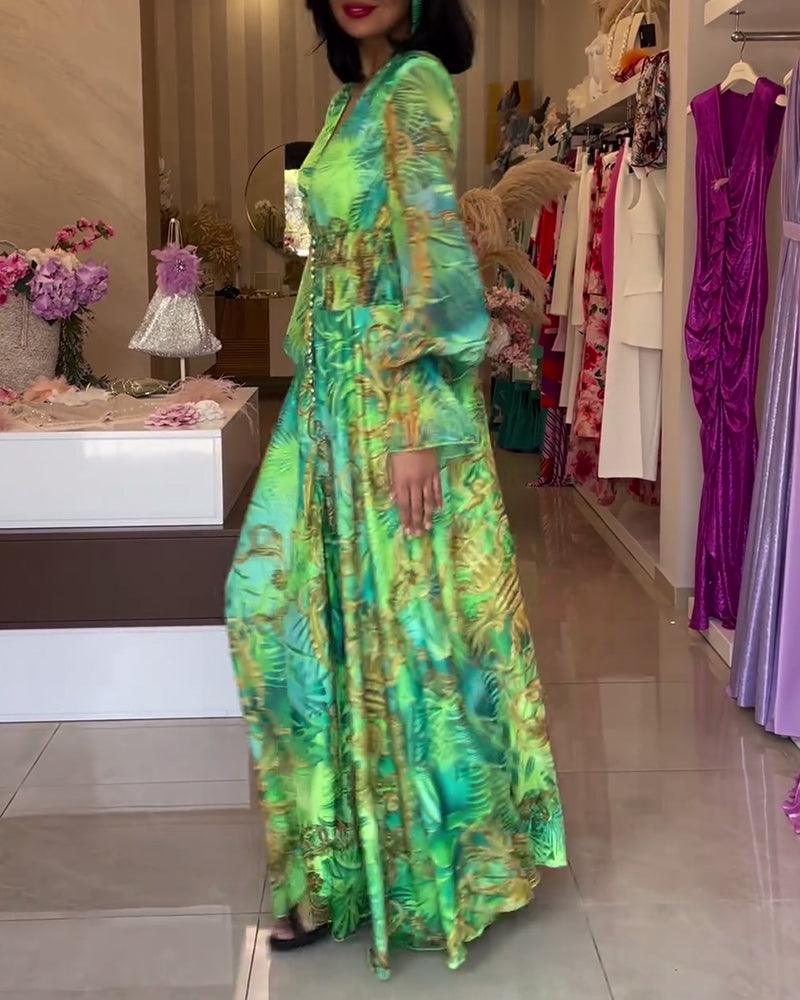 Aria - Elegant Floral Printed Maxi Dress