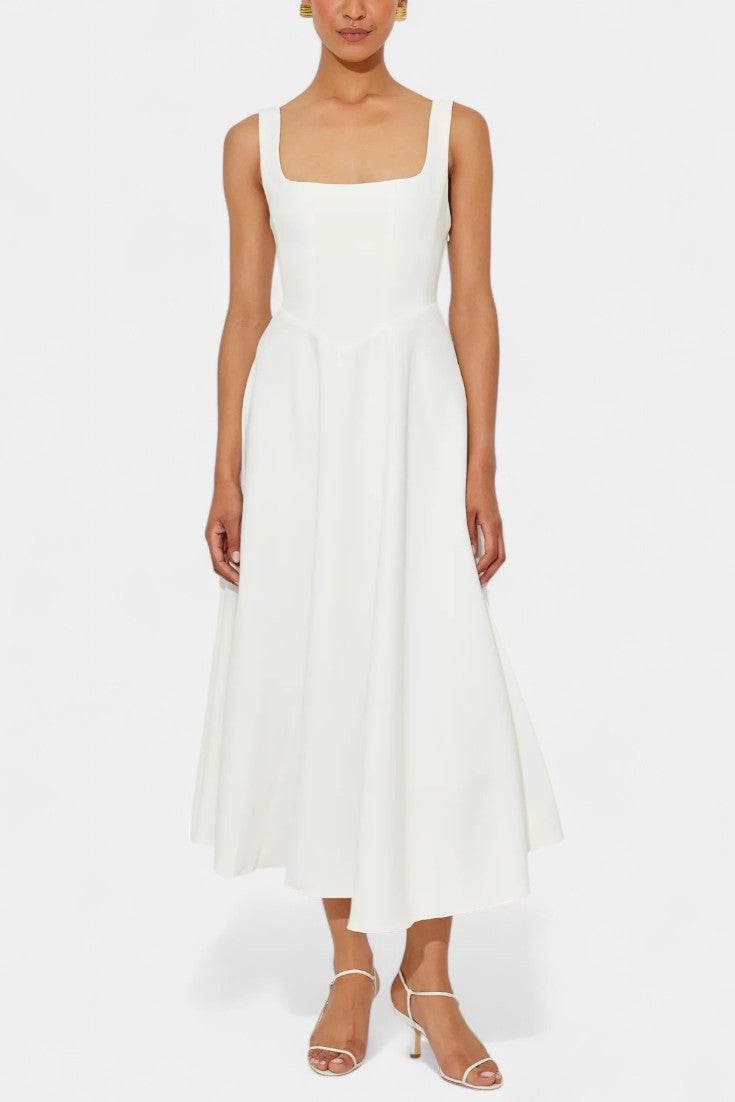 Mary Sleeveless Fit and Flare A-Line Midi Dress
