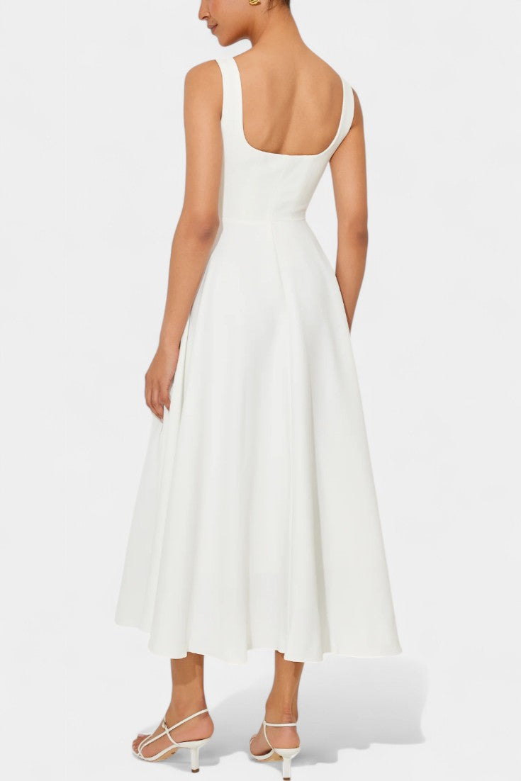Mary Sleeveless Fit and Flare A-Line Midi Dress