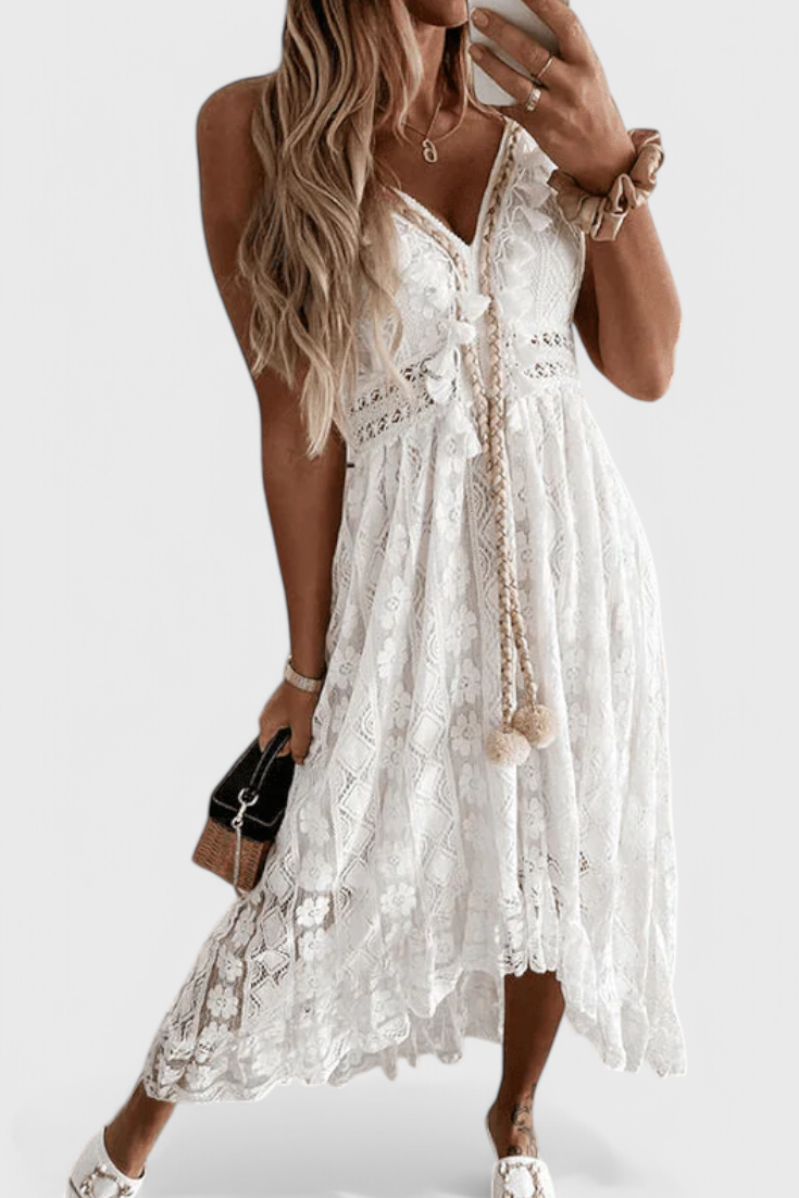 Melina Boho Lace Maxi Dress