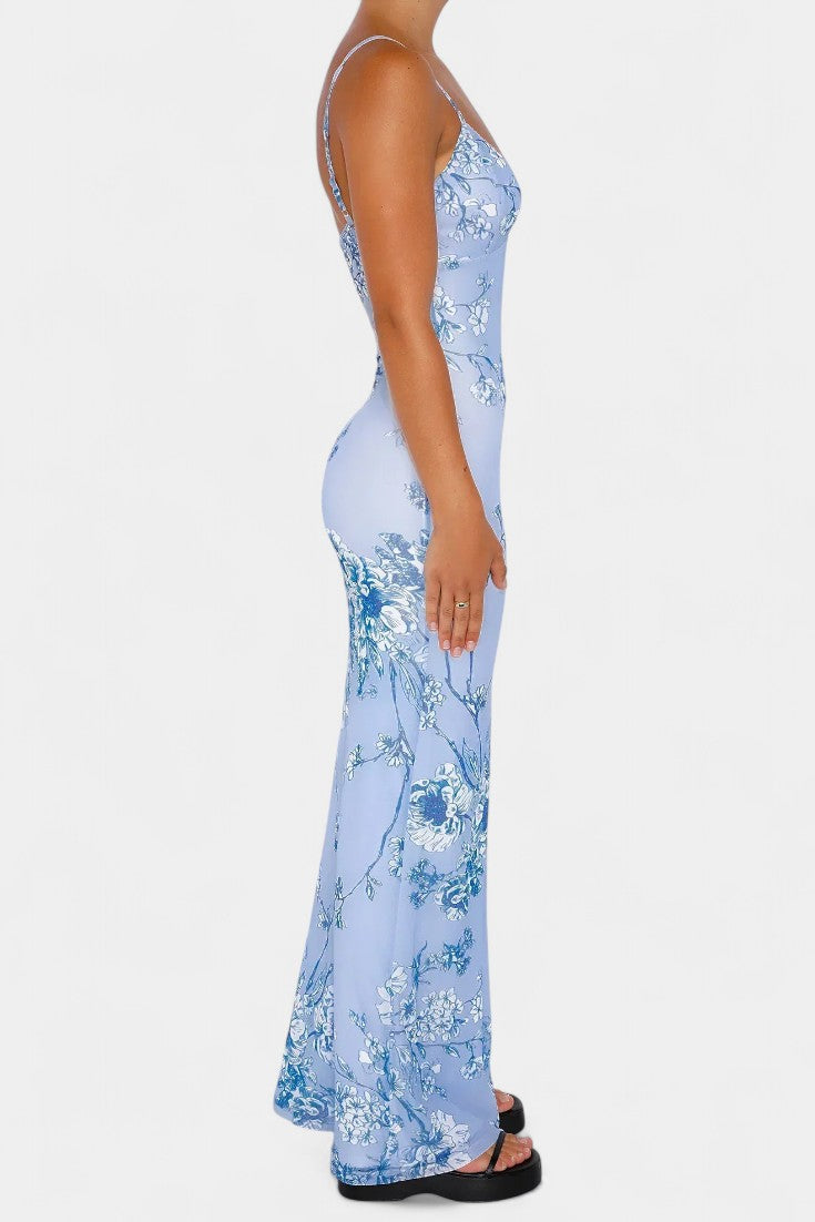 Iris Floral Blue Lace Dress