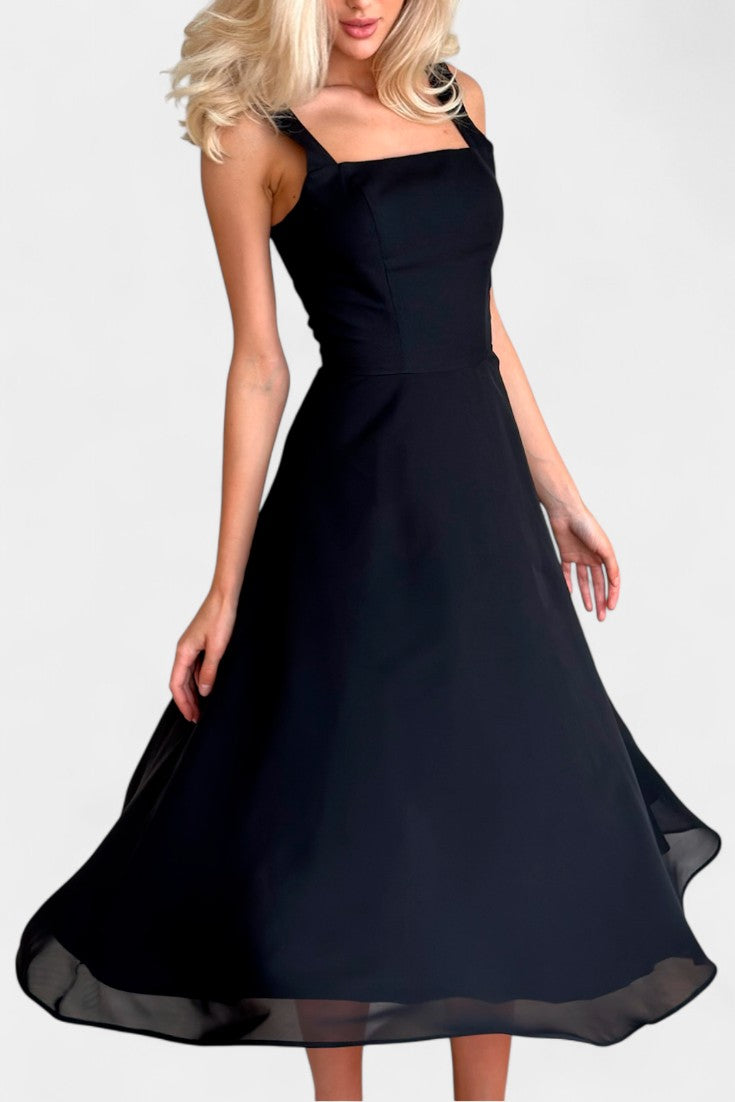 Mary Sleeveless Fit and Flare A-Line Midi Dress