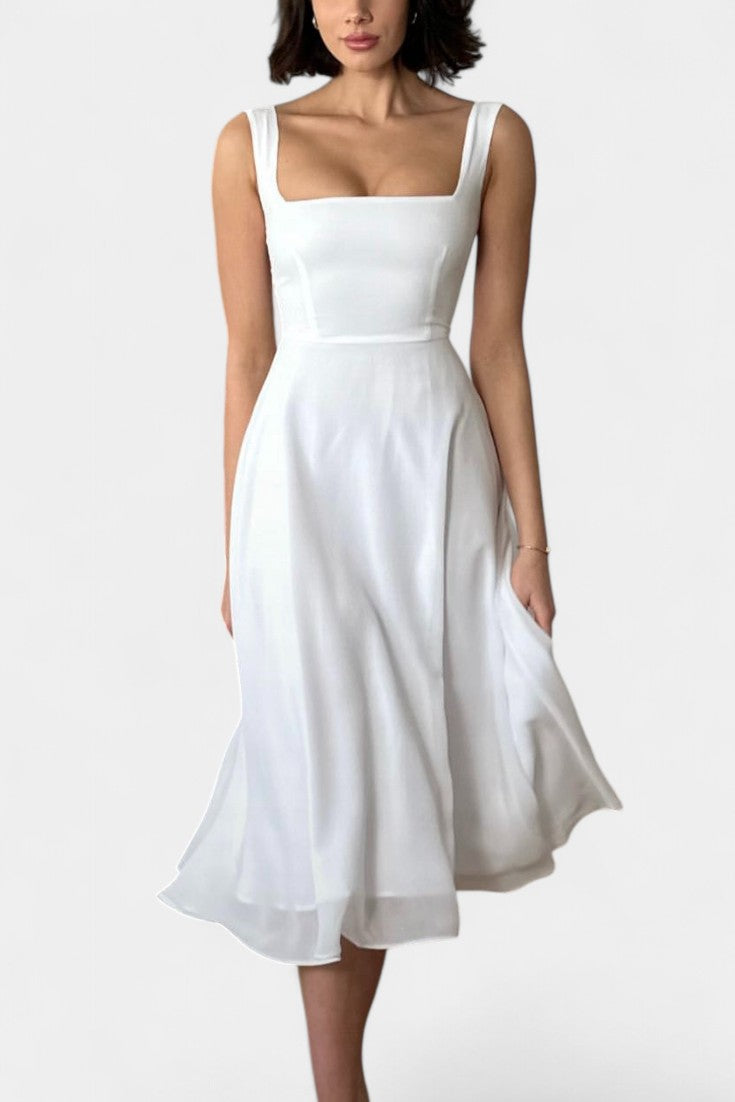 Mary Sleeveless Fit and Flare A-Line Midi Dress