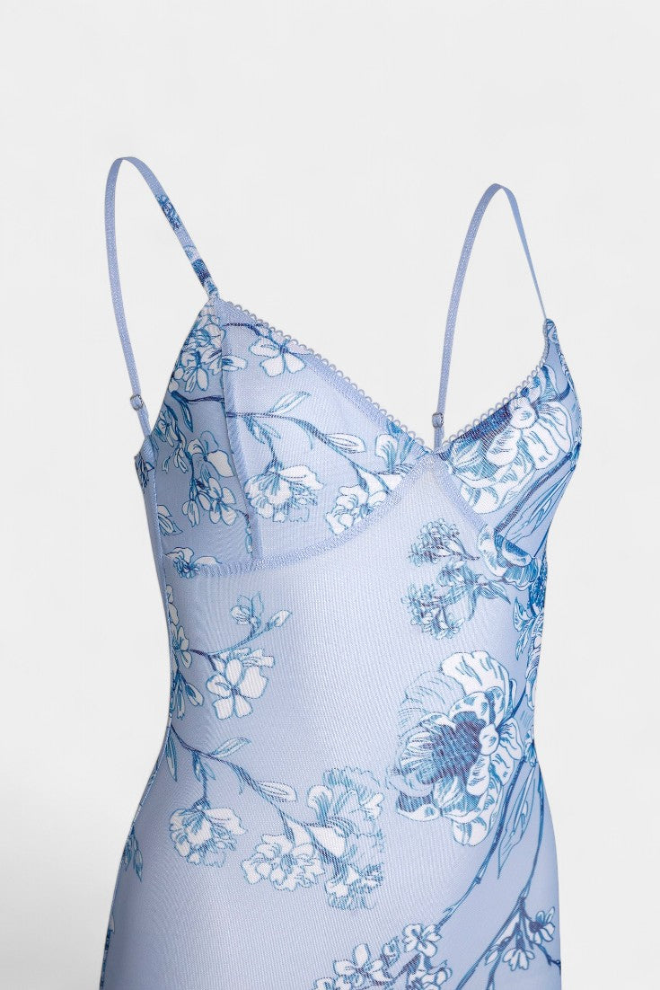 Iris Floral Blue Lace Dress