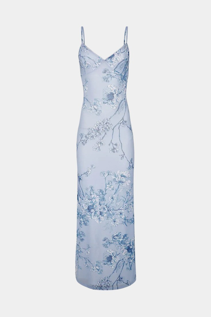 Iris Floral Blue Lace Dress
