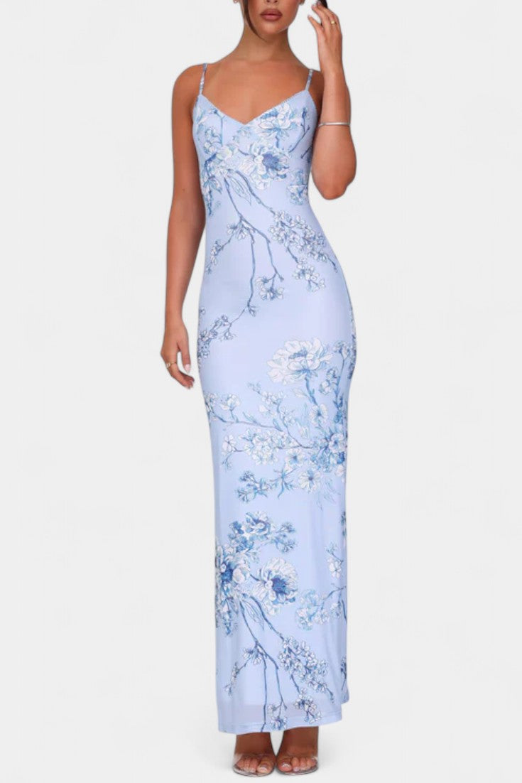 Iris Floral Blue Lace Dress
