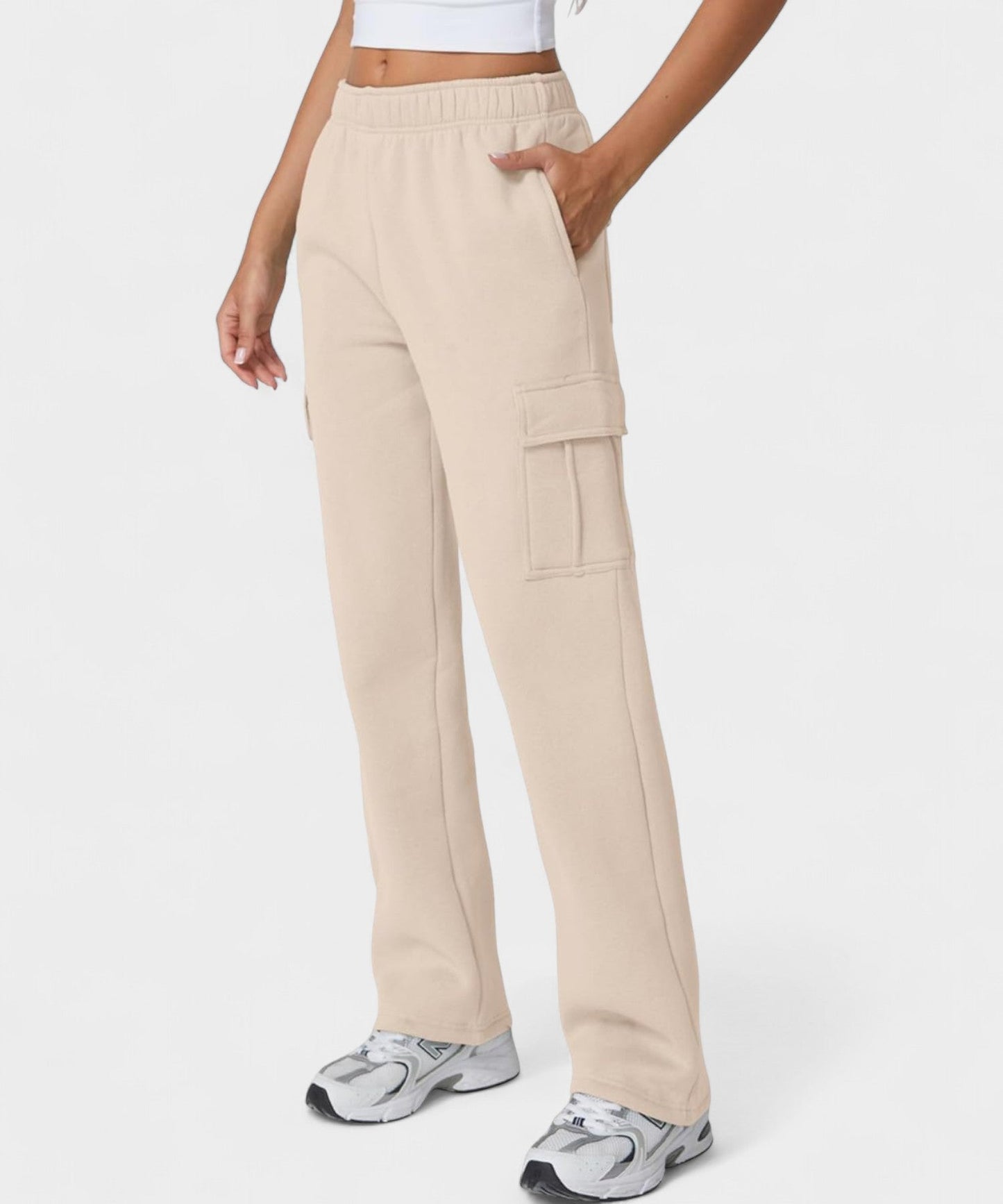 Alana | High - Waist Fleece Cargo Sweatpants - Lora Toronto