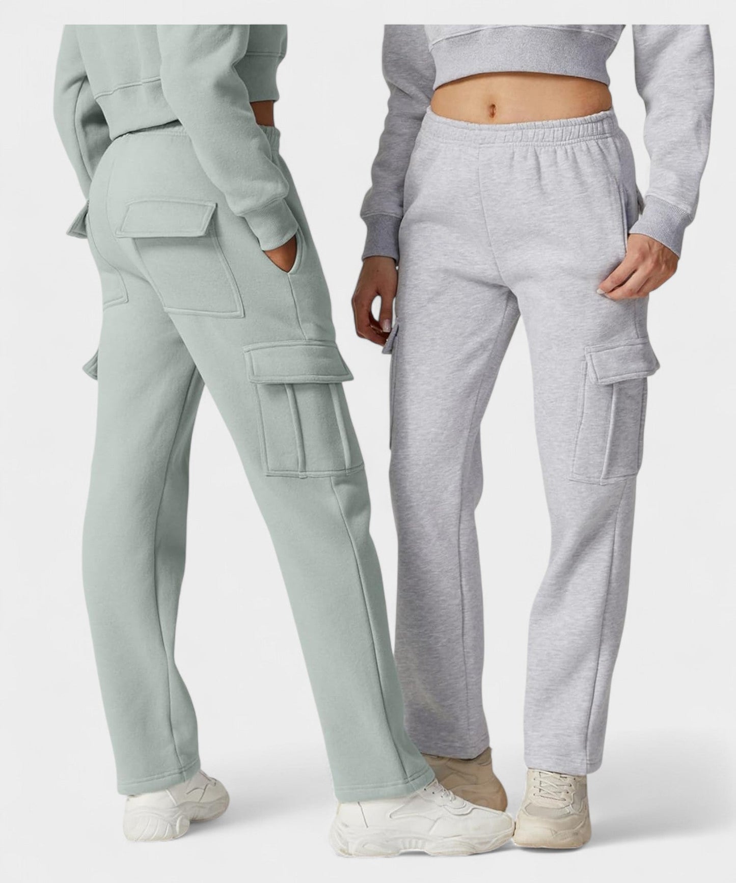 Alana | High - Waist Fleece Cargo Sweatpants - Lora Toronto
