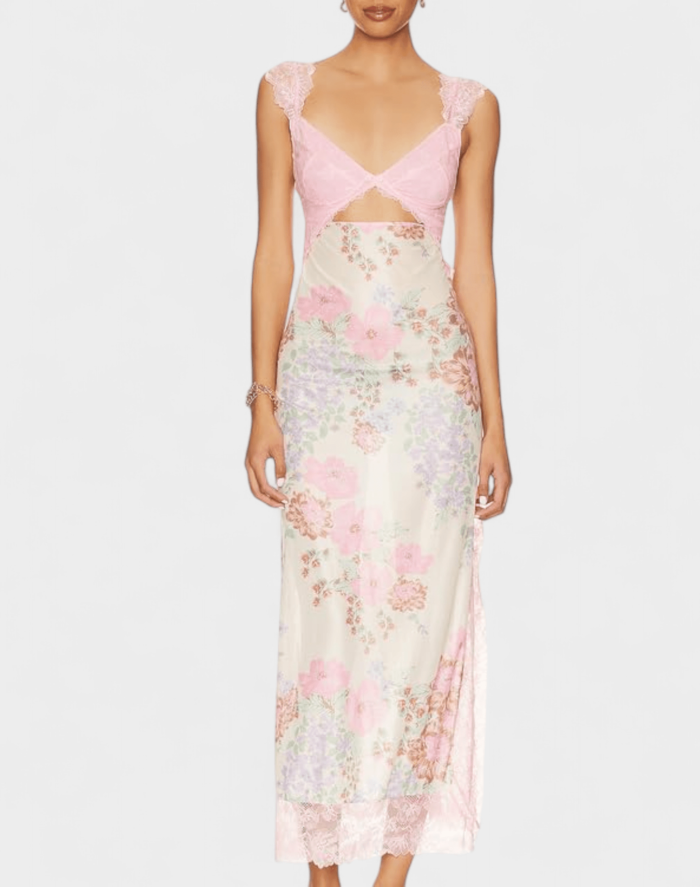 Amara | Lace Patchwork Backless Maxi Dress - Lora Toronto