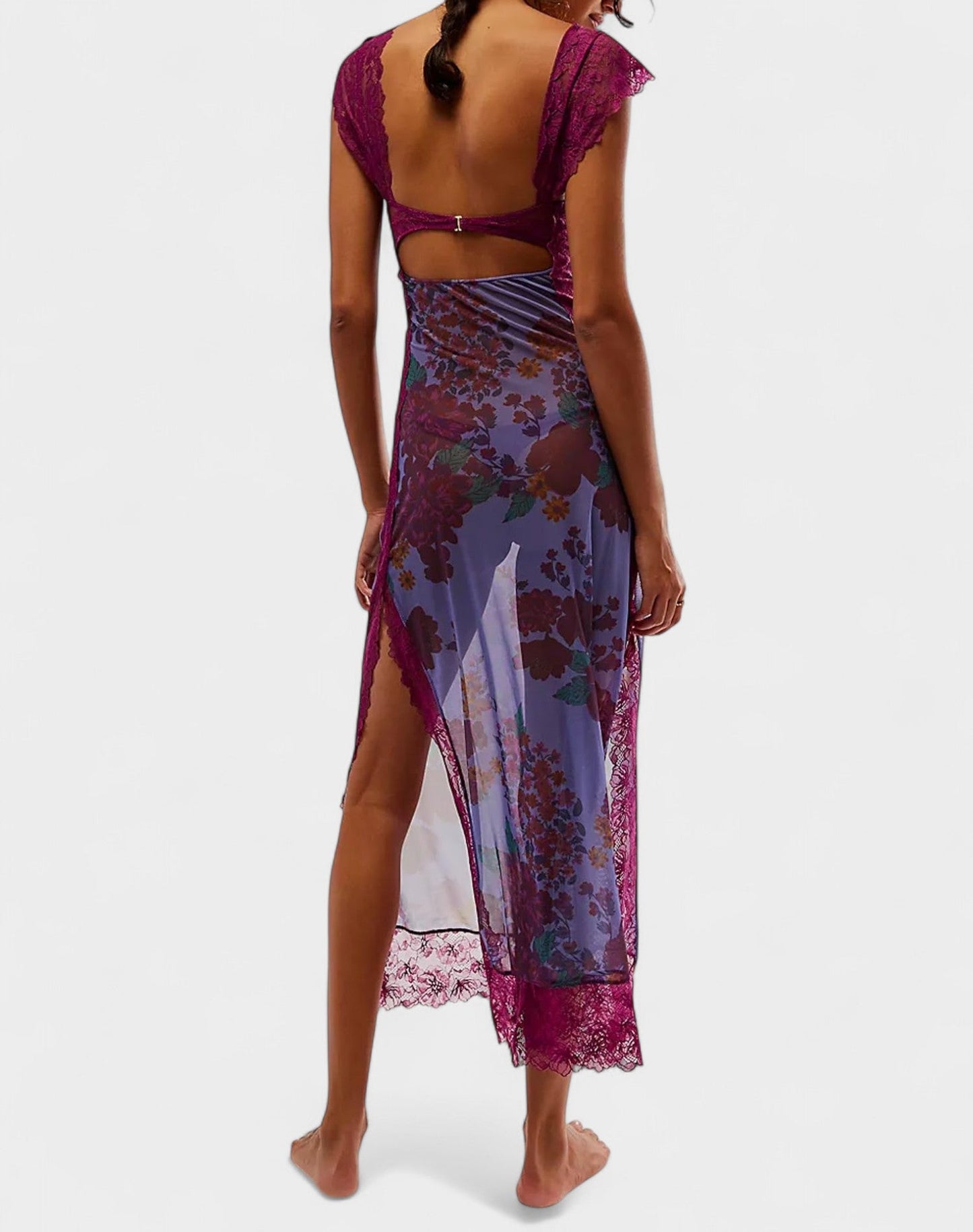 Amara | Lace Patchwork Backless Maxi Dress - Lora Toronto