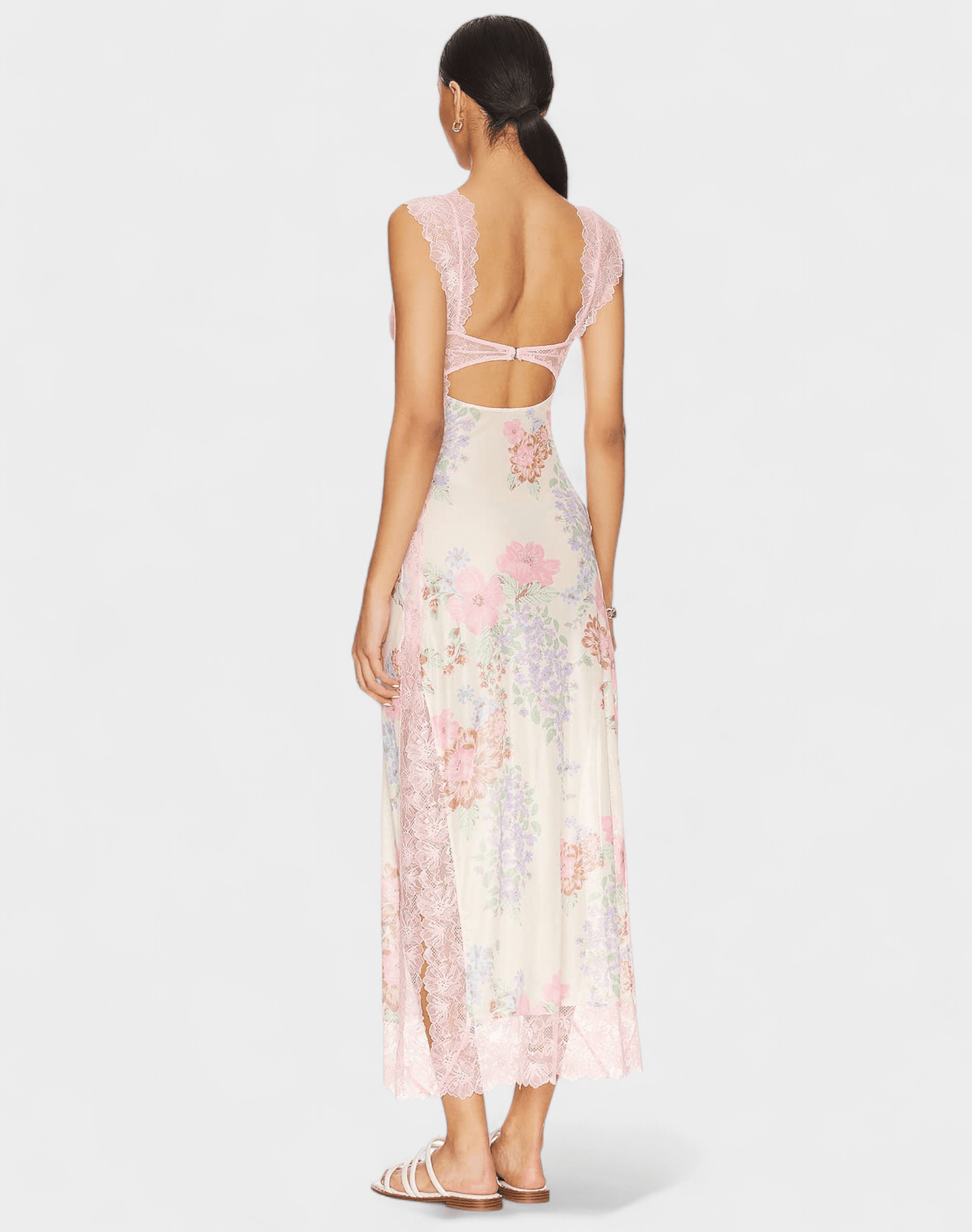 Amara | Lace Patchwork Backless Maxi Dress - Lora Toronto