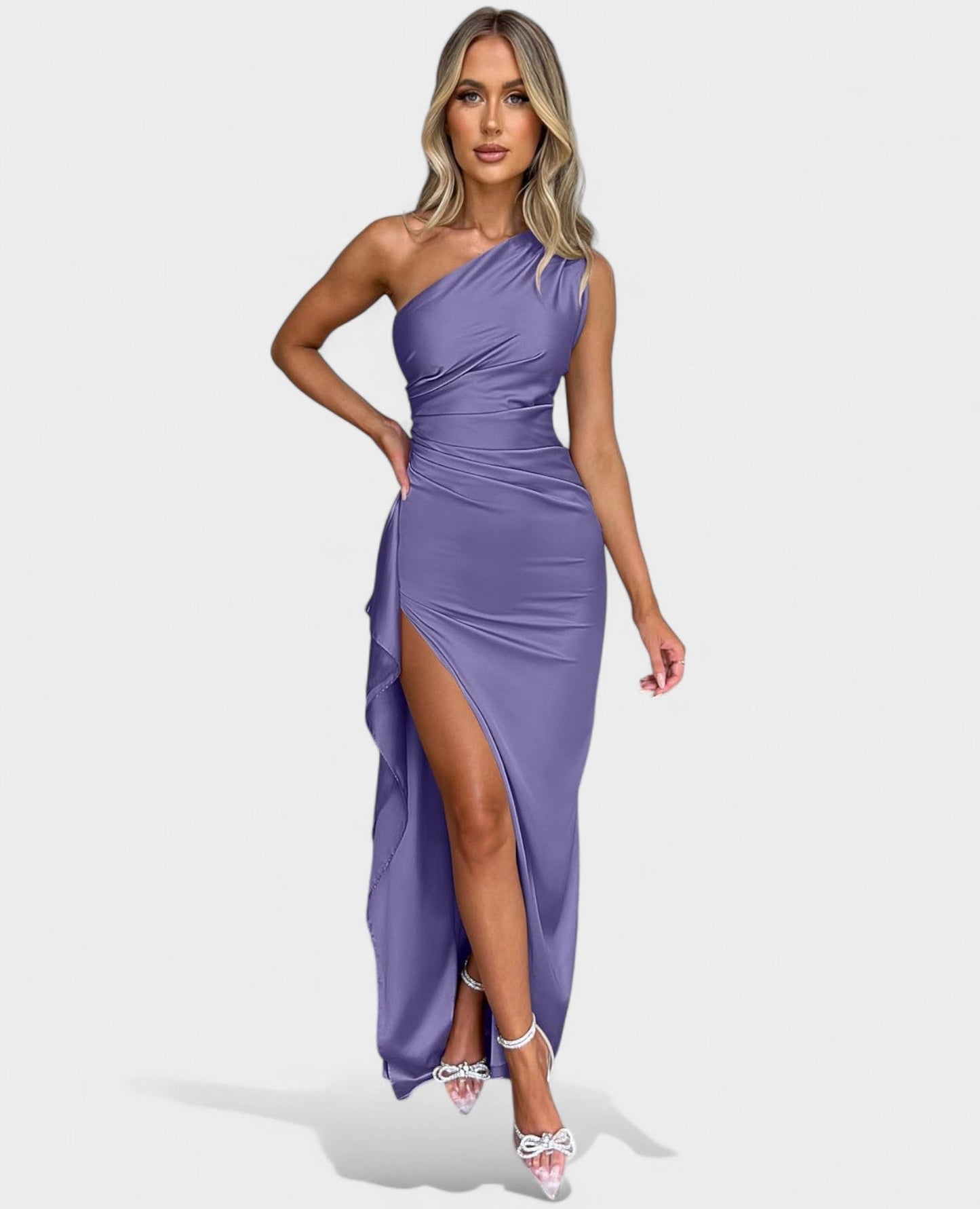 Amara | One - Shoulder Draped Maxi Dress - Lora Toronto