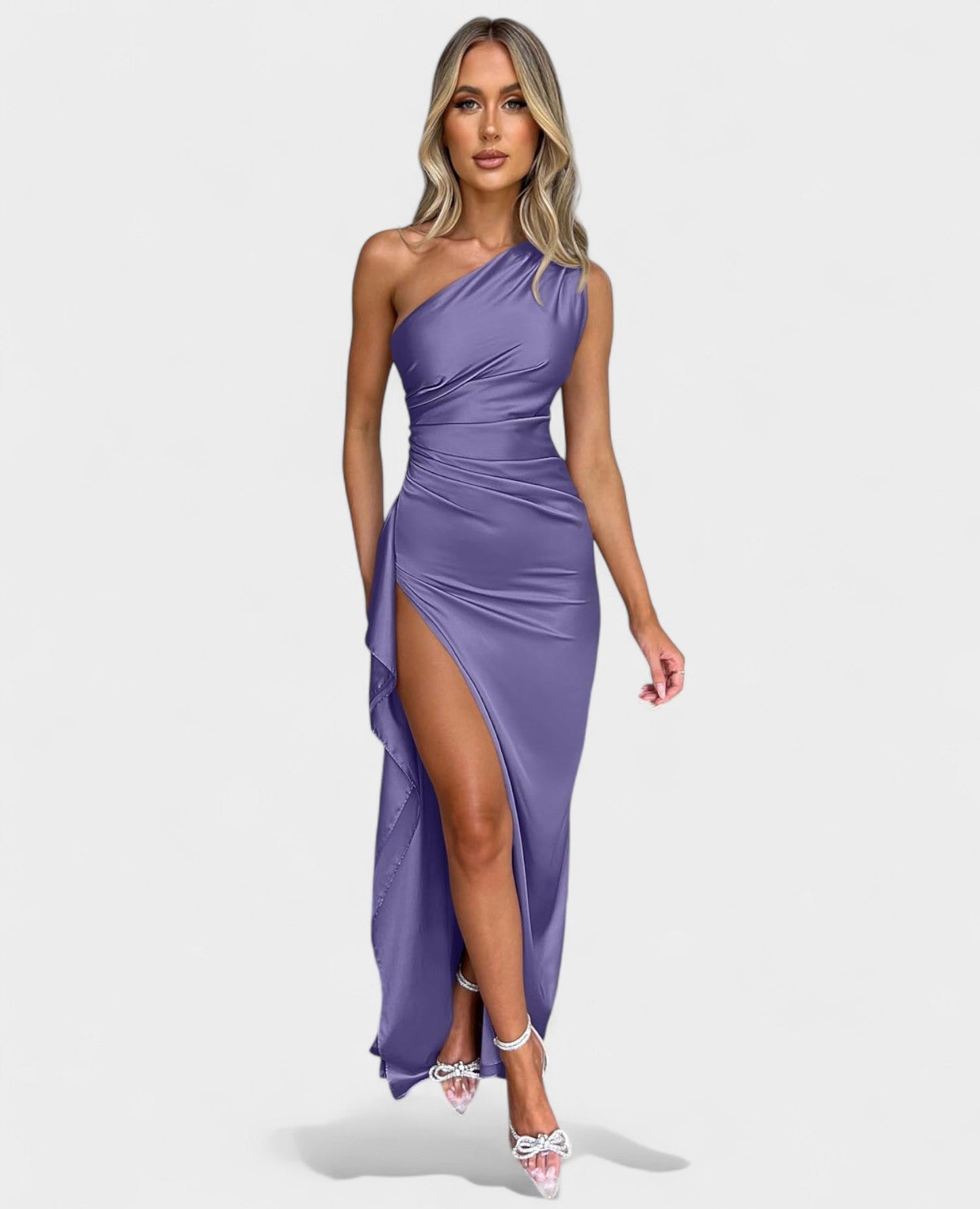 Amara | One - Shoulder Draped Maxi Dress - Lora Toronto