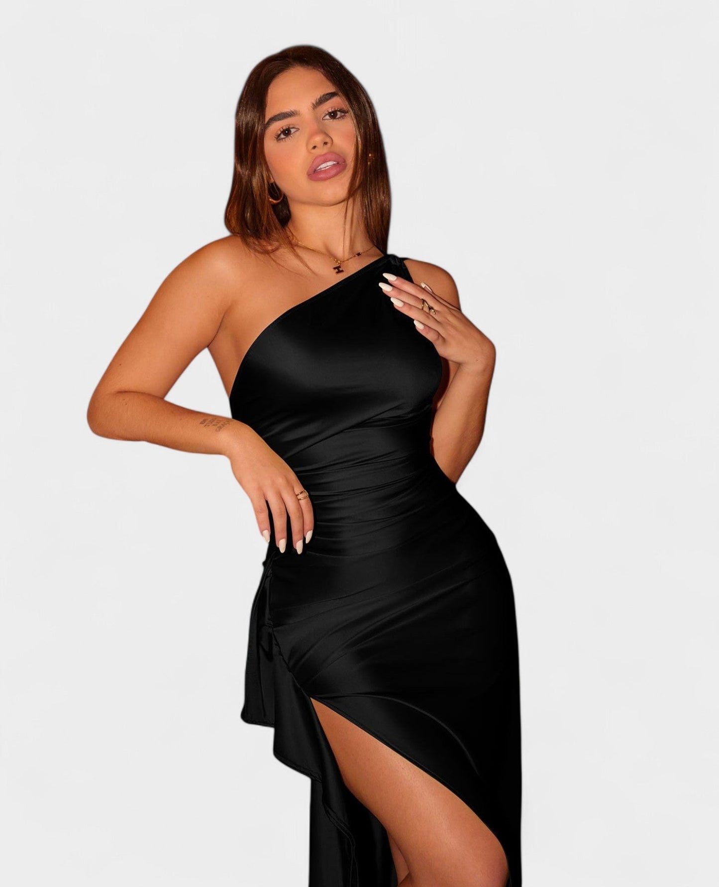 Amara | One - Shoulder Draped Maxi Dress - Lora Toronto