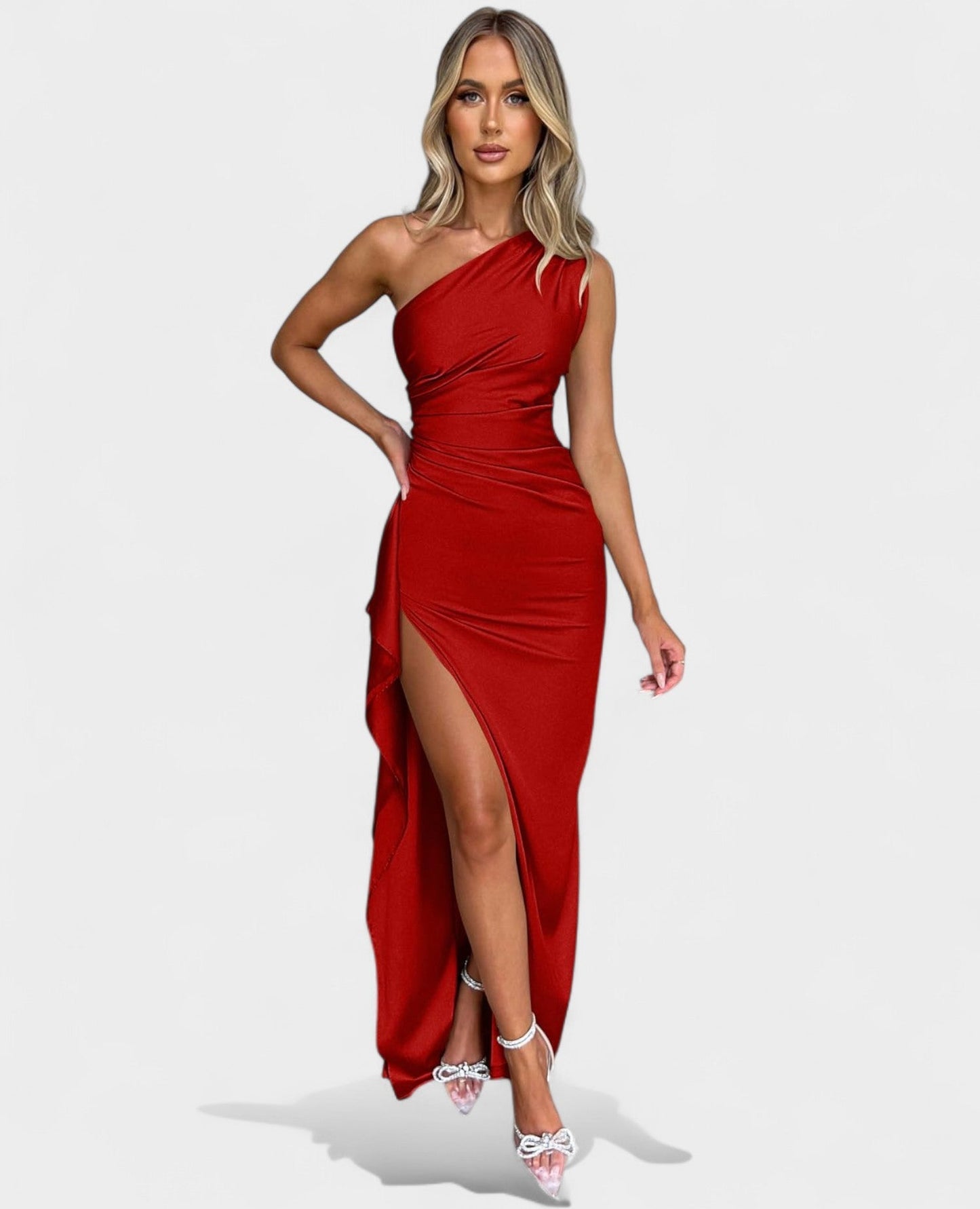 Amara | One - Shoulder Draped Maxi Dress - Lora Toronto