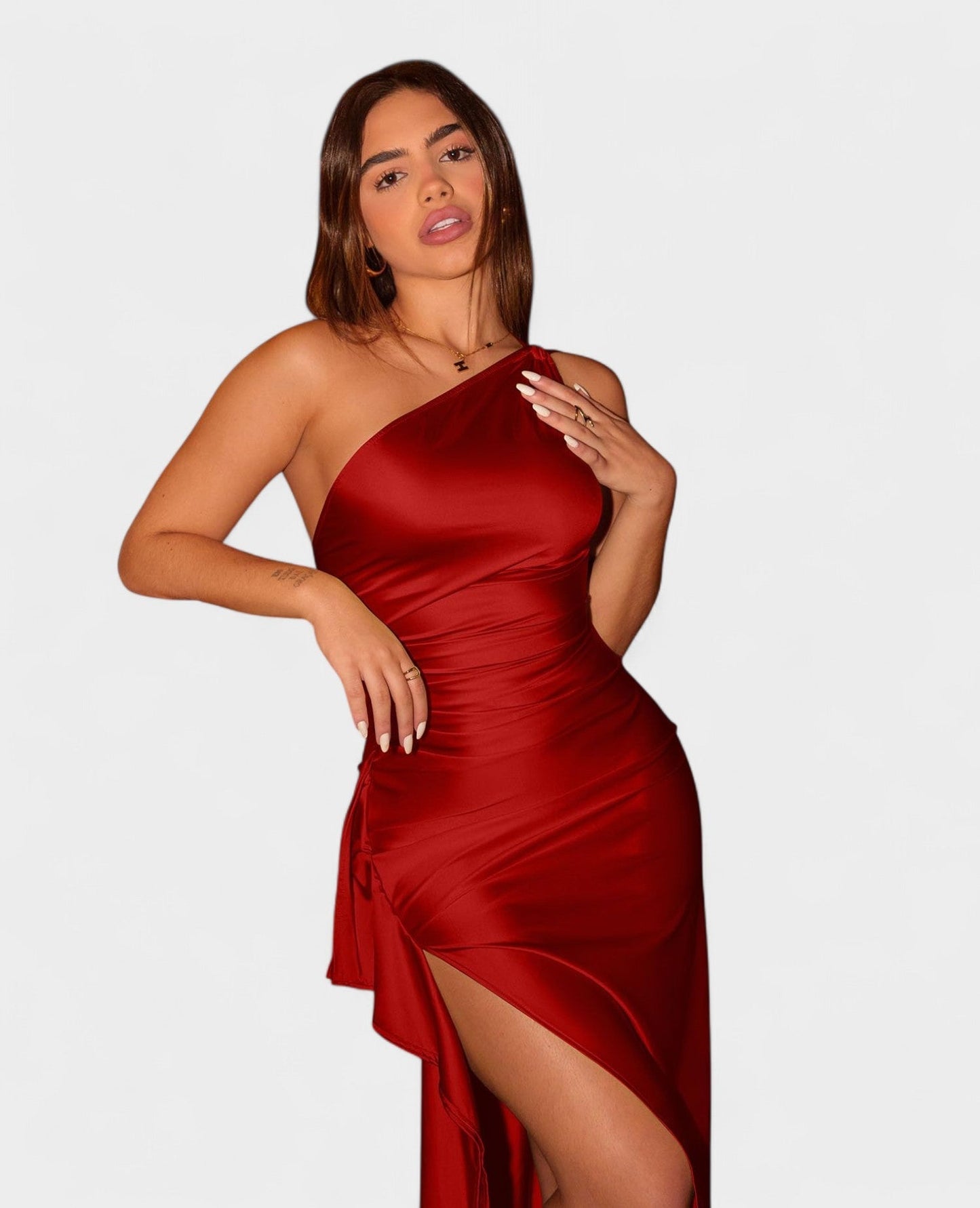 Amara | One - Shoulder Draped Maxi Dress - Lora Toronto