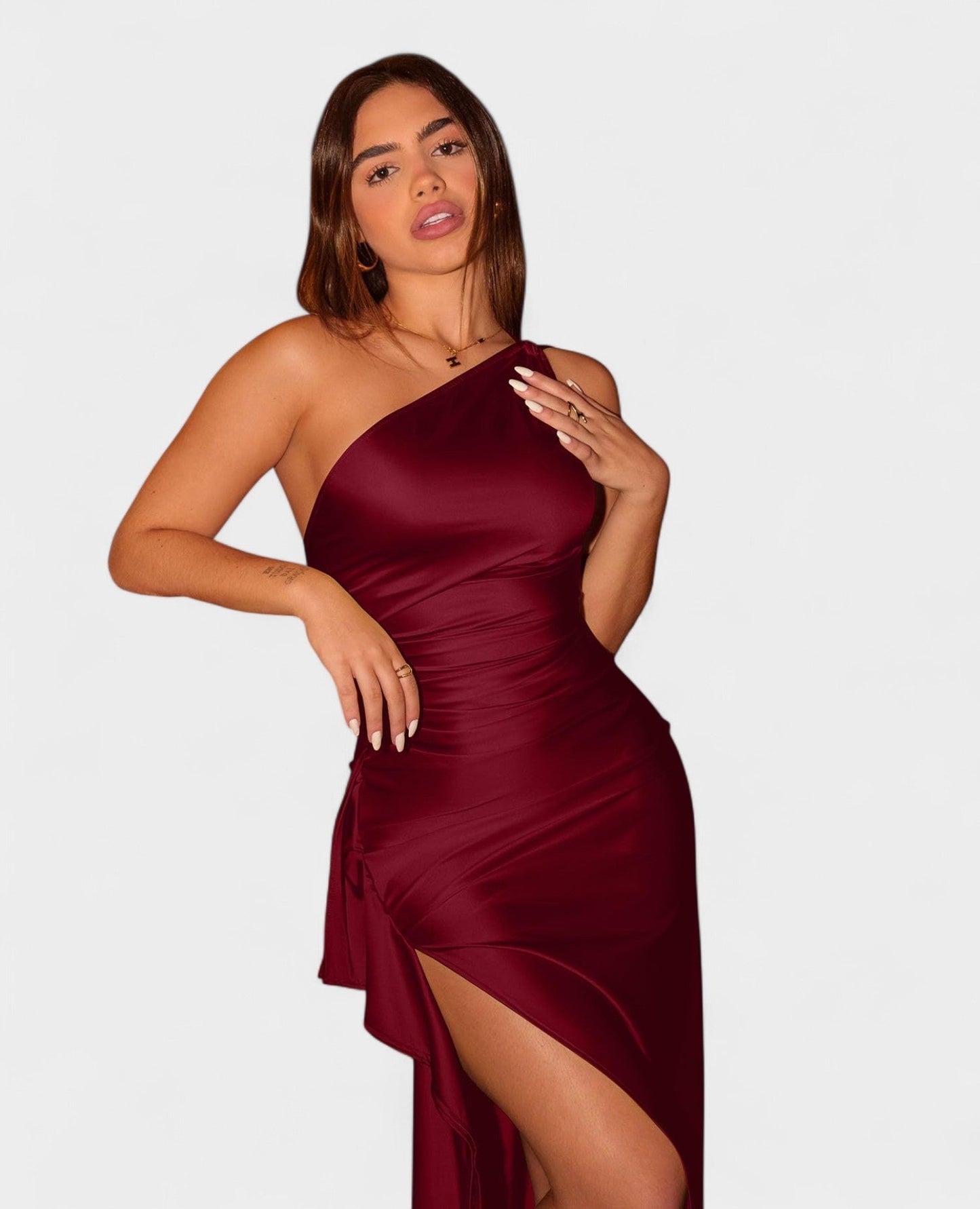 Amara | One - Shoulder Draped Maxi Dress - Lora Toronto