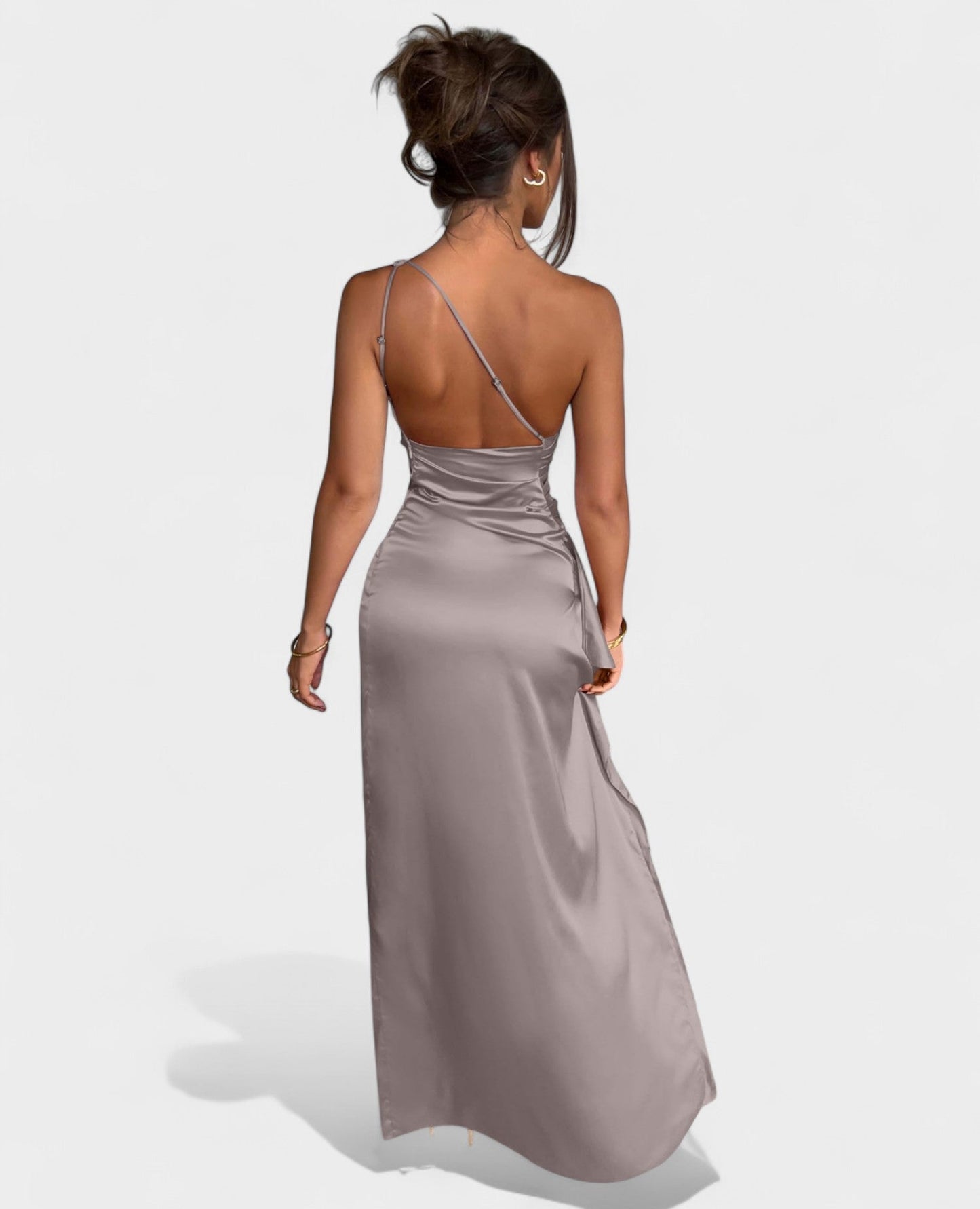 Amara | One - Shoulder Draped Maxi Dress - Lora Toronto