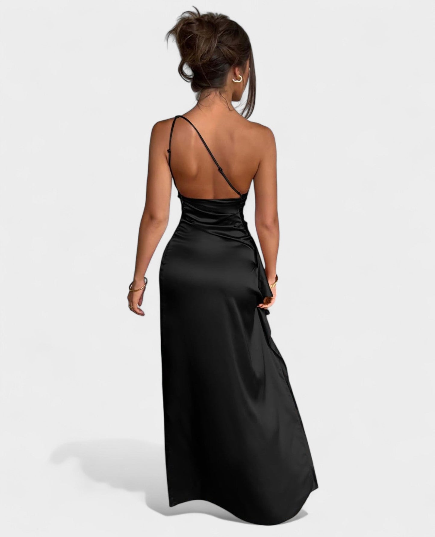 Amara | One - Shoulder Draped Maxi Dress - Lora Toronto