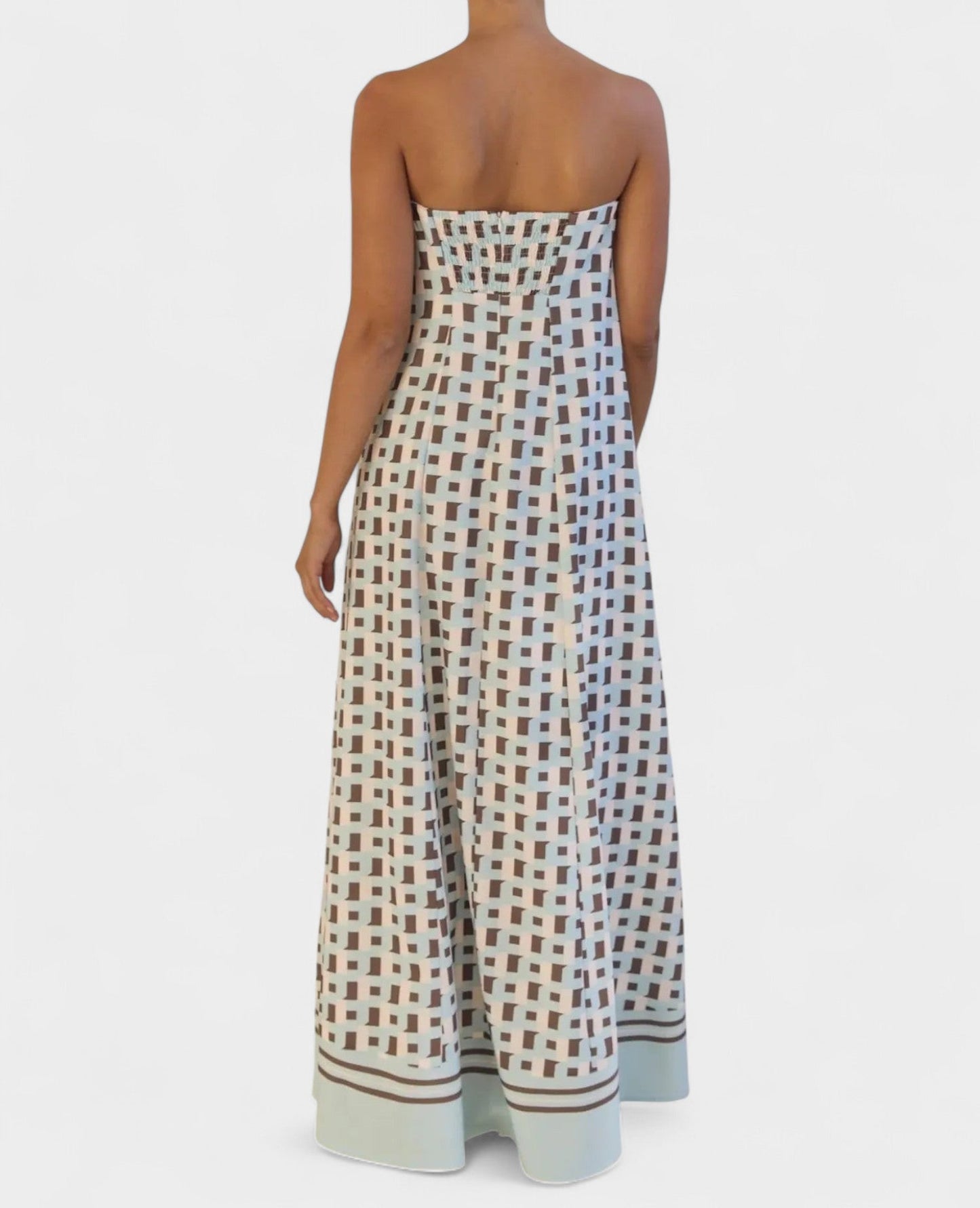 Aria | Geometric Off - Shoulder Maxi Dress - Lora Toronto