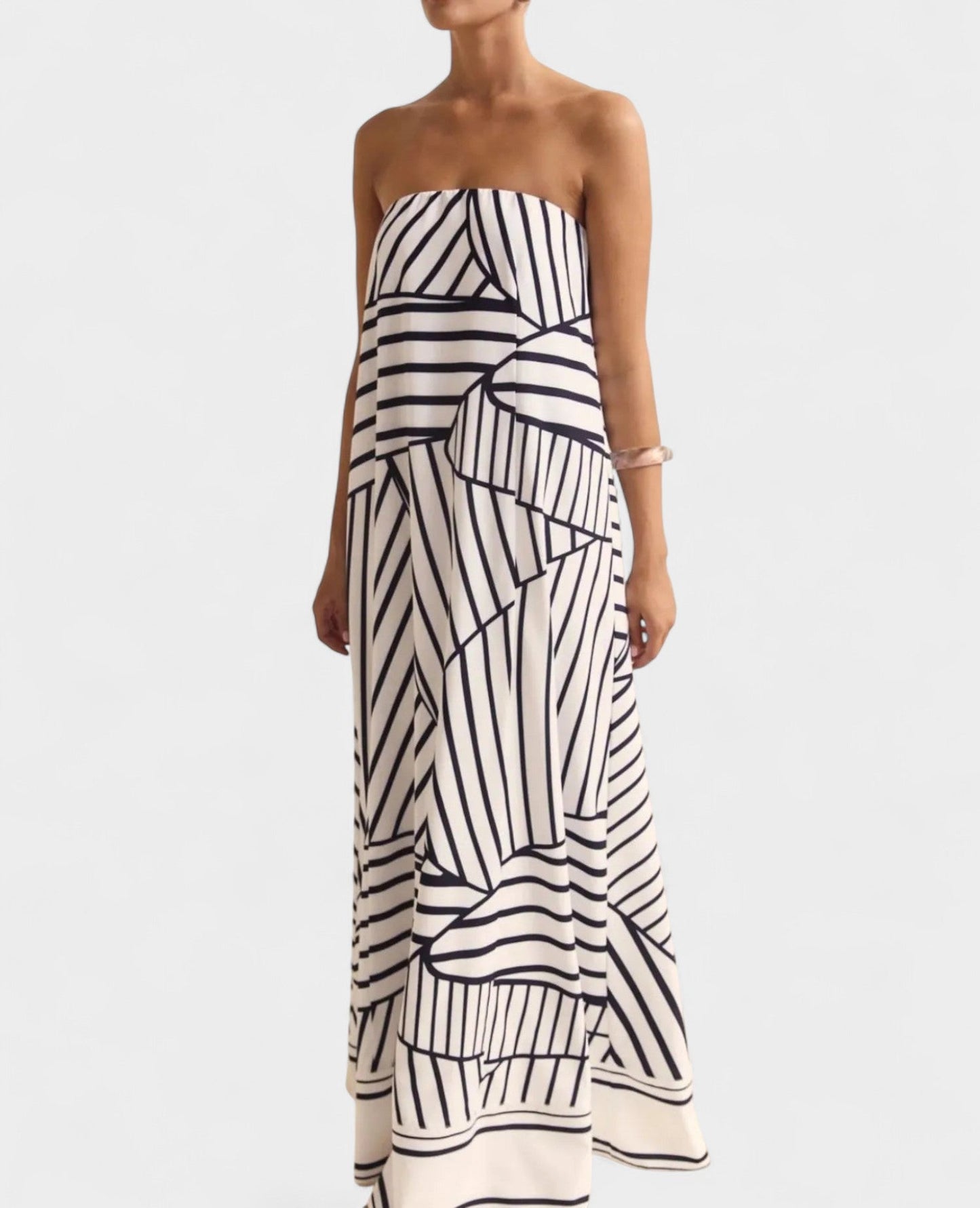 Aria | Geometric Off - Shoulder Maxi Dress - Lora Toronto