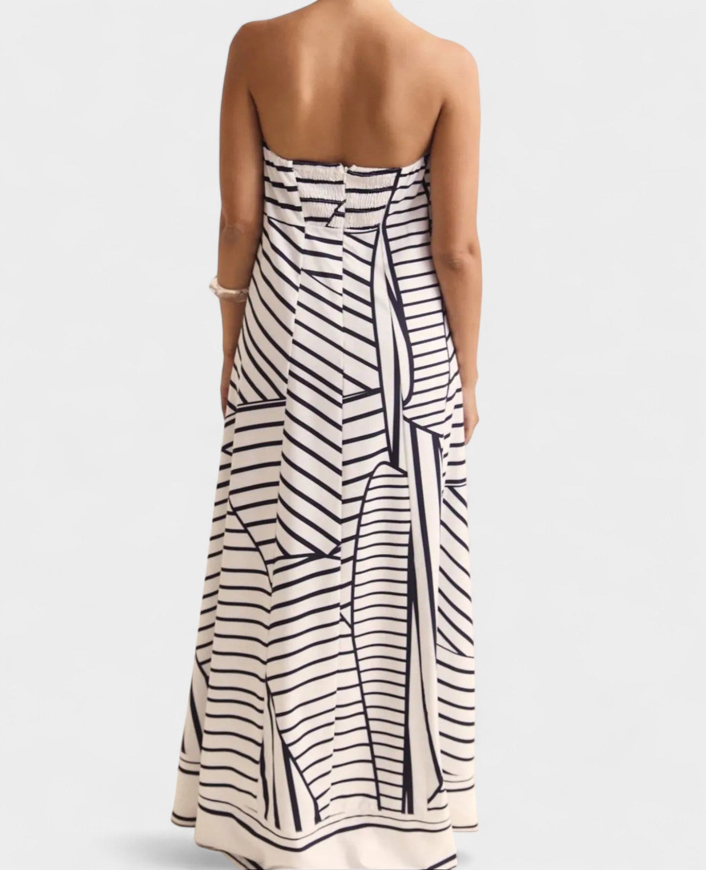 Aria | Geometric Off - Shoulder Maxi Dress - Lora Toronto