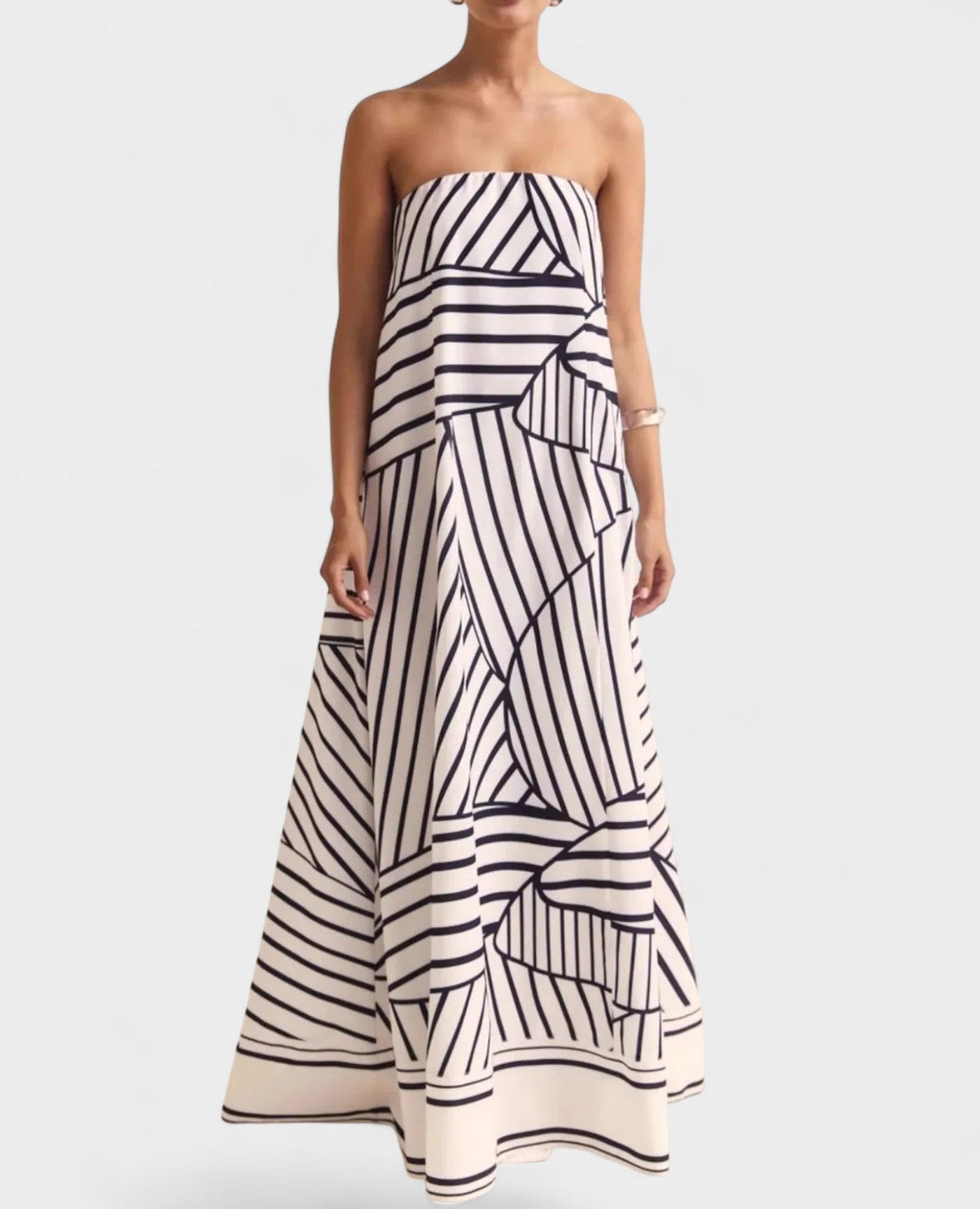 Aria | Geometric Off - Shoulder Maxi Dress - Lora Toronto
