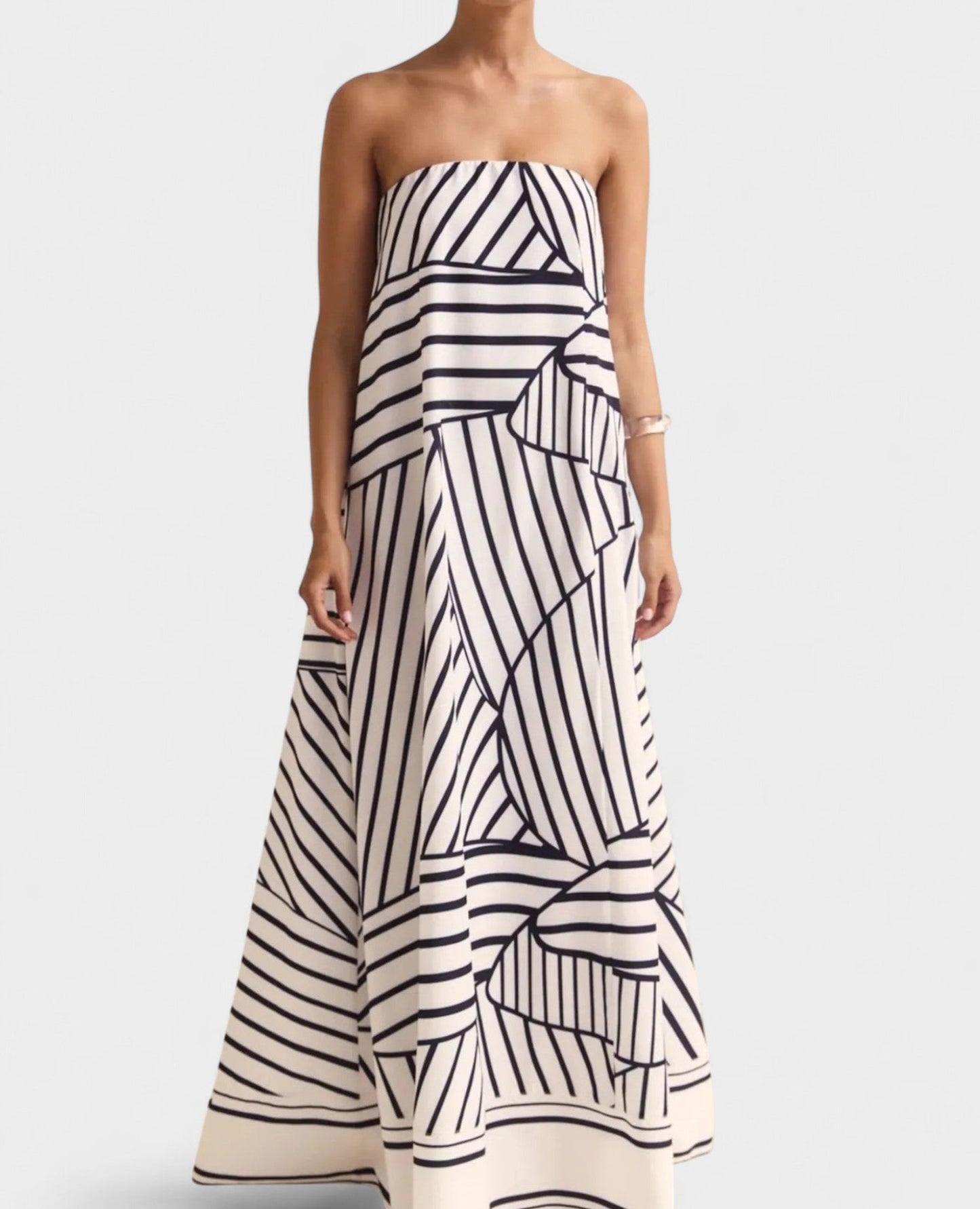 Aria | Geometric Off - Shoulder Maxi Dress - Lora Toronto