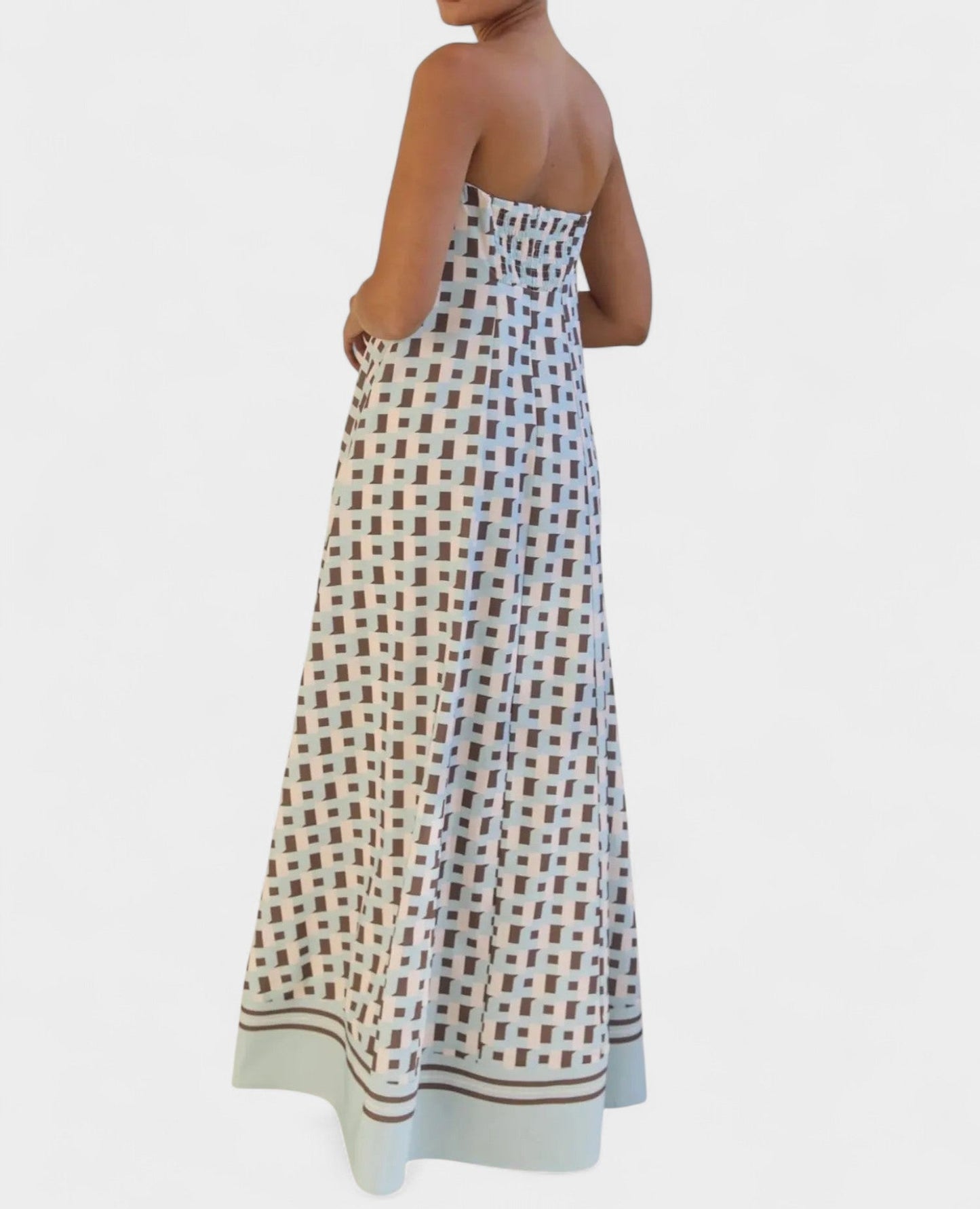 Aria | Geometric Off - Shoulder Maxi Dress - Lora Toronto