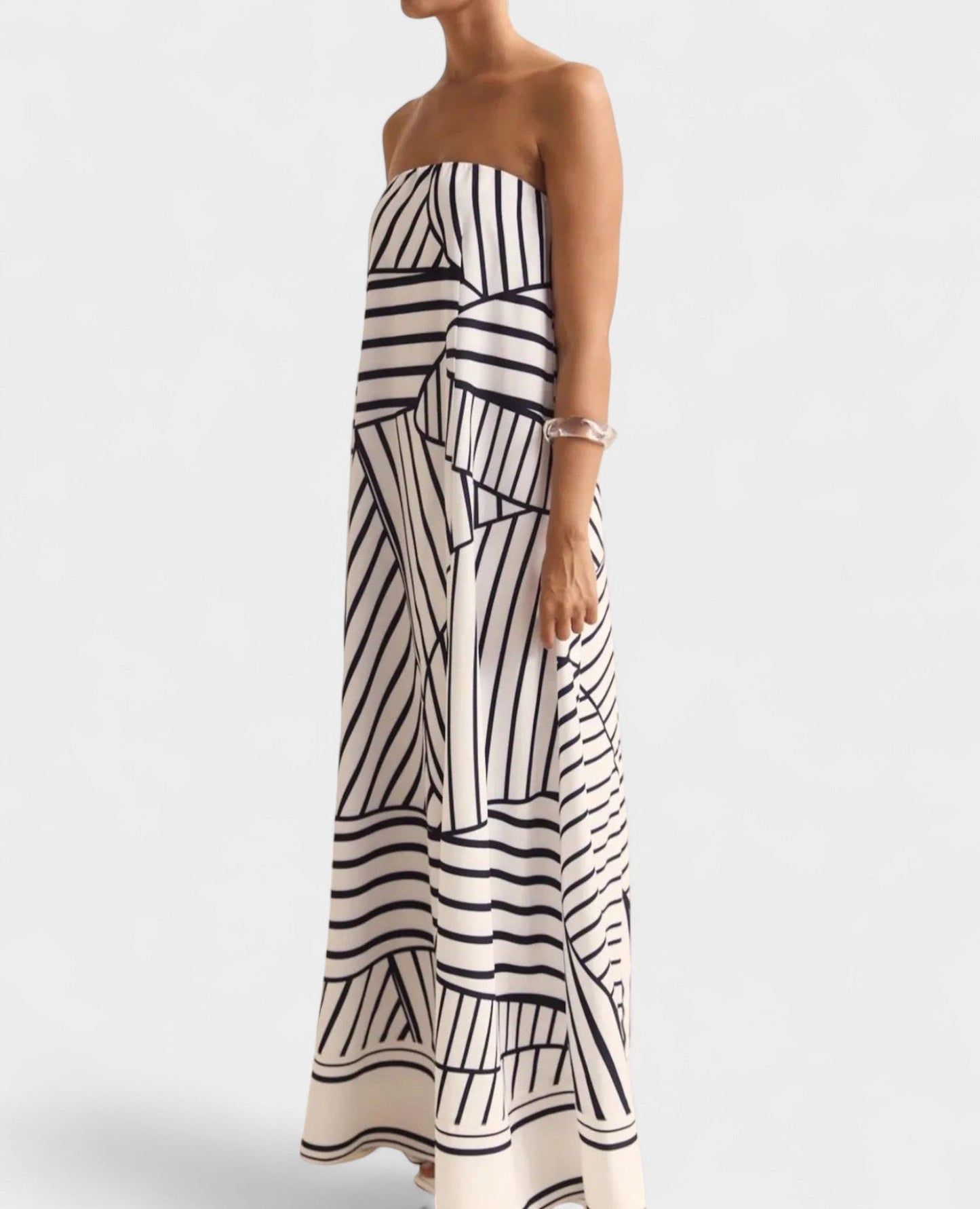 Aria | Geometric Off - Shoulder Maxi Dress - Lora Toronto