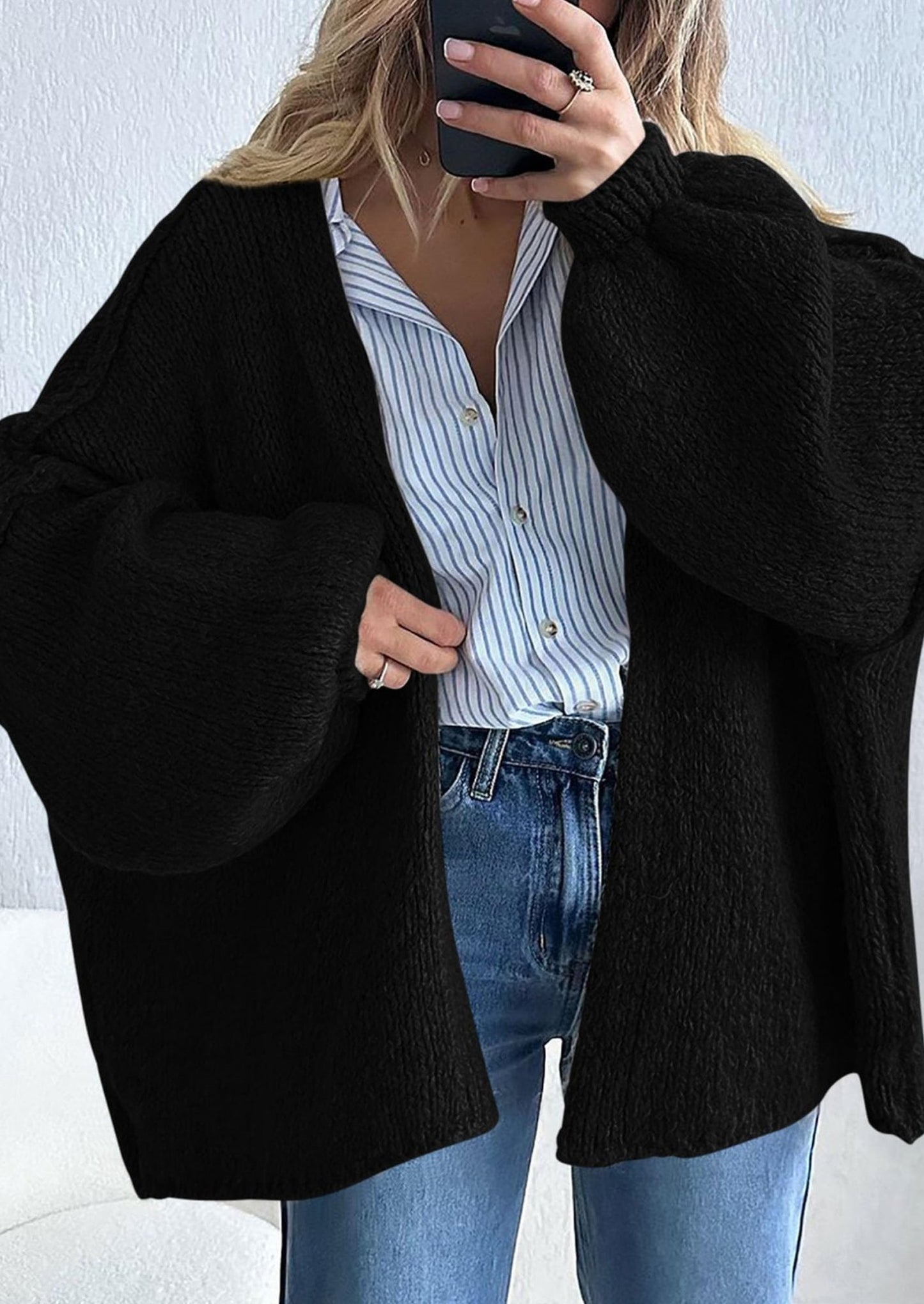 Aria | Oversized Knit Cardigan Sweater - Lora Toronto