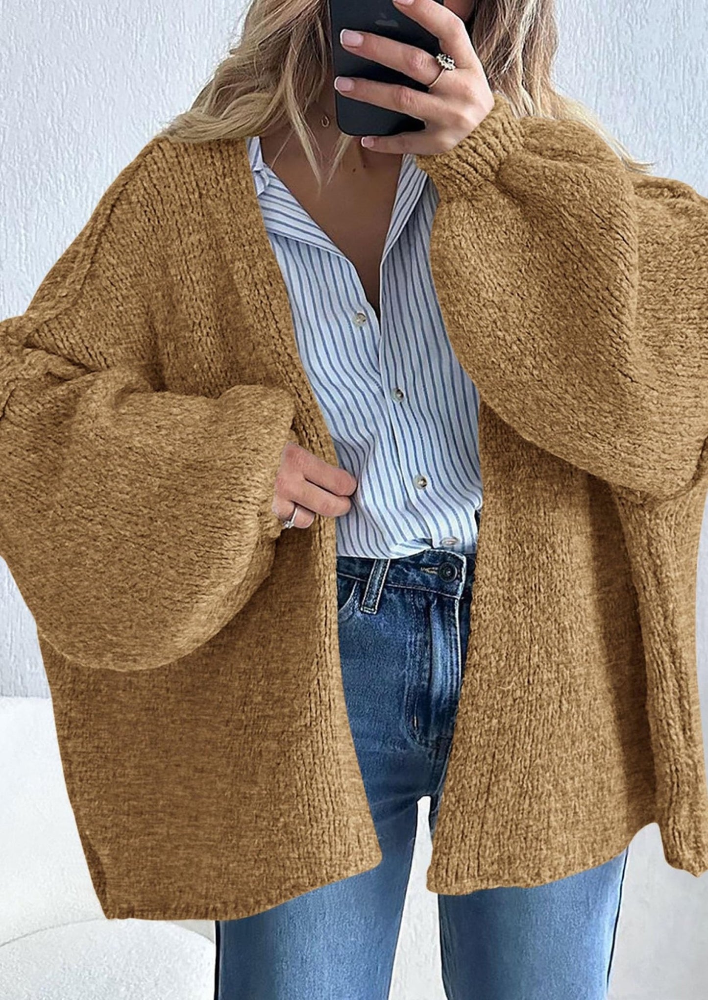 Aria | Oversized Knit Cardigan Sweater - Lora Toronto