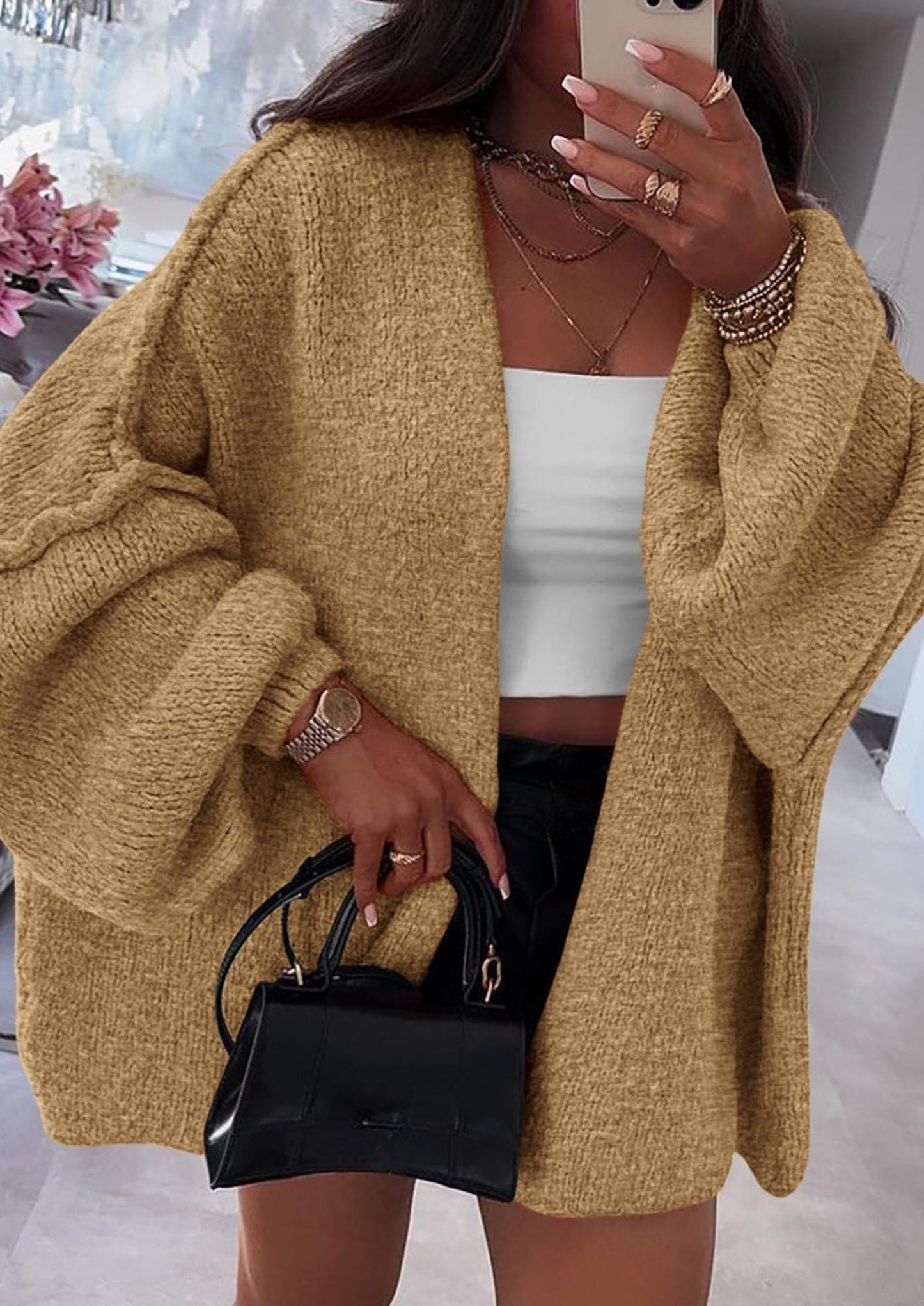 Aria | Oversized Knit Cardigan Sweater - Lora Toronto