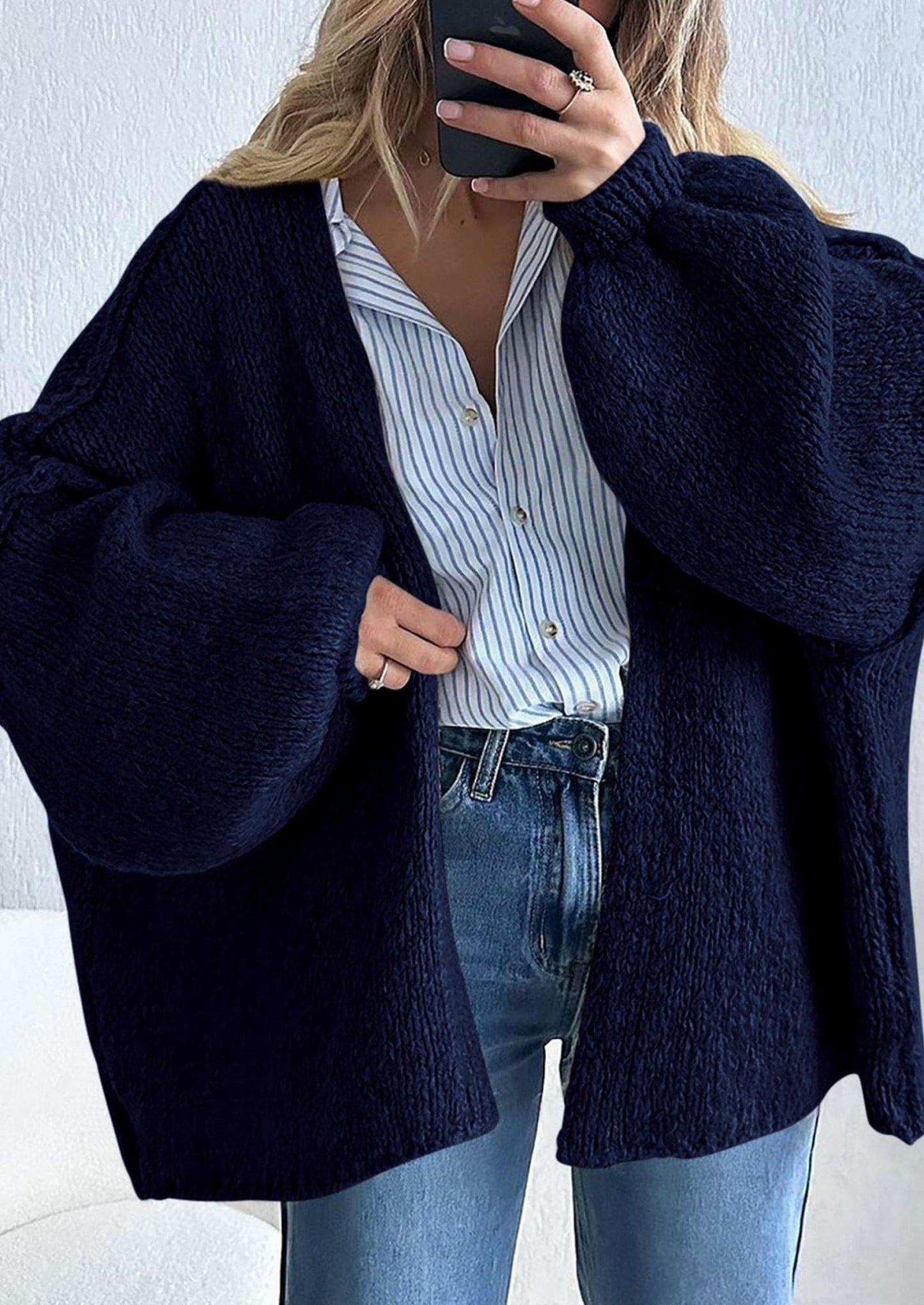 Aria | Oversized Knit Cardigan Sweater - Lora Toronto