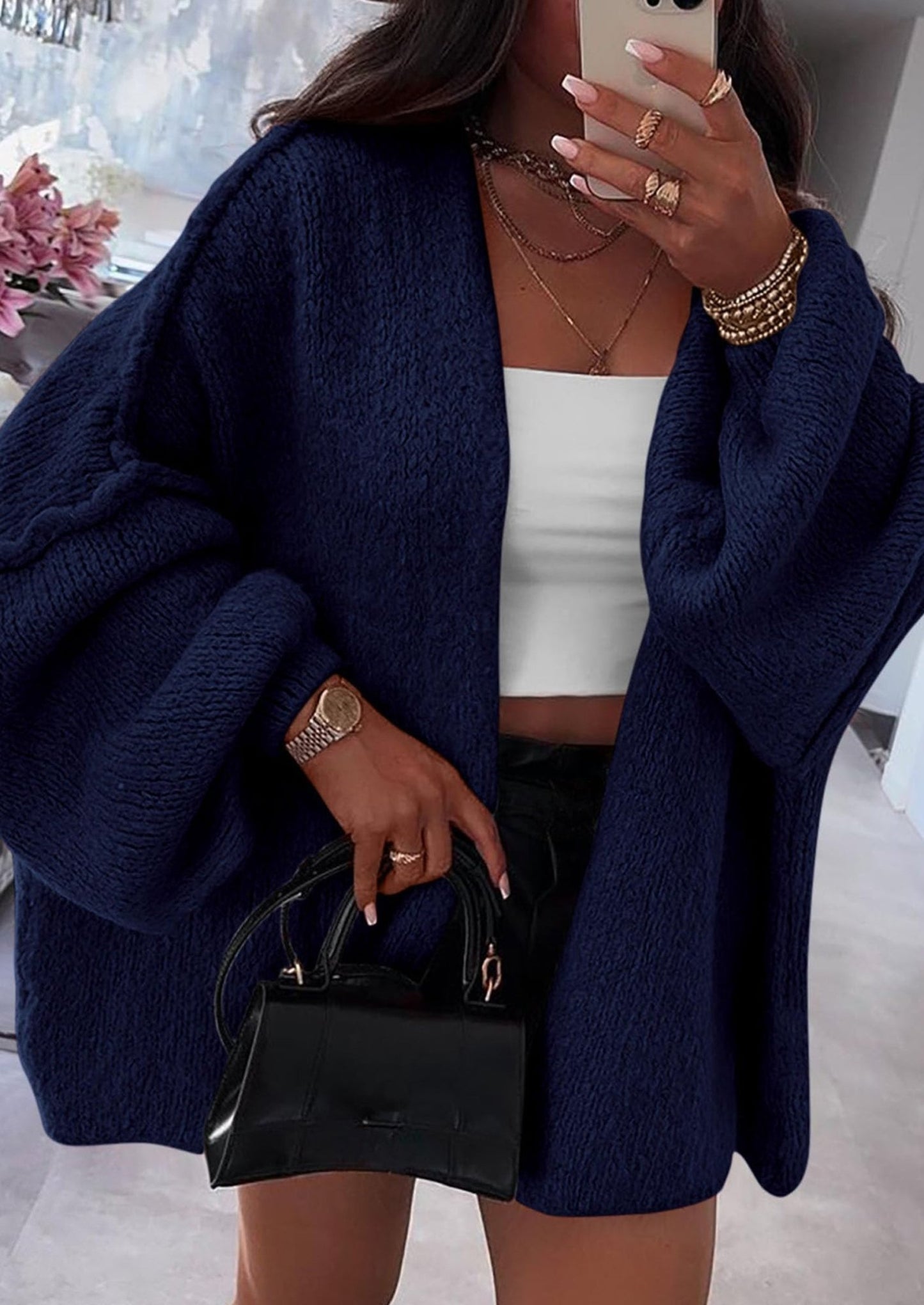 Aria | Oversized Knit Cardigan Sweater - Lora Toronto