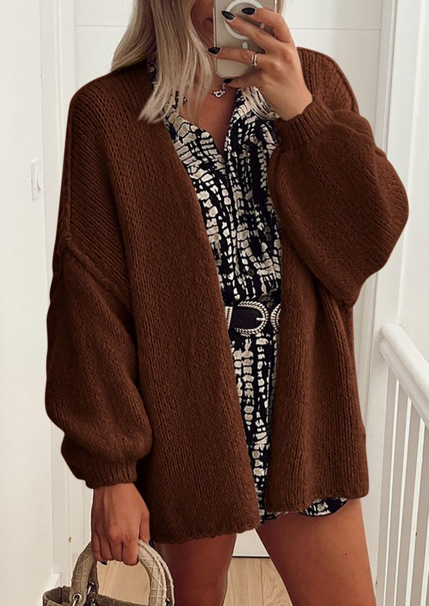 Aria | Oversized Knit Cardigan Sweater - Lora Toronto