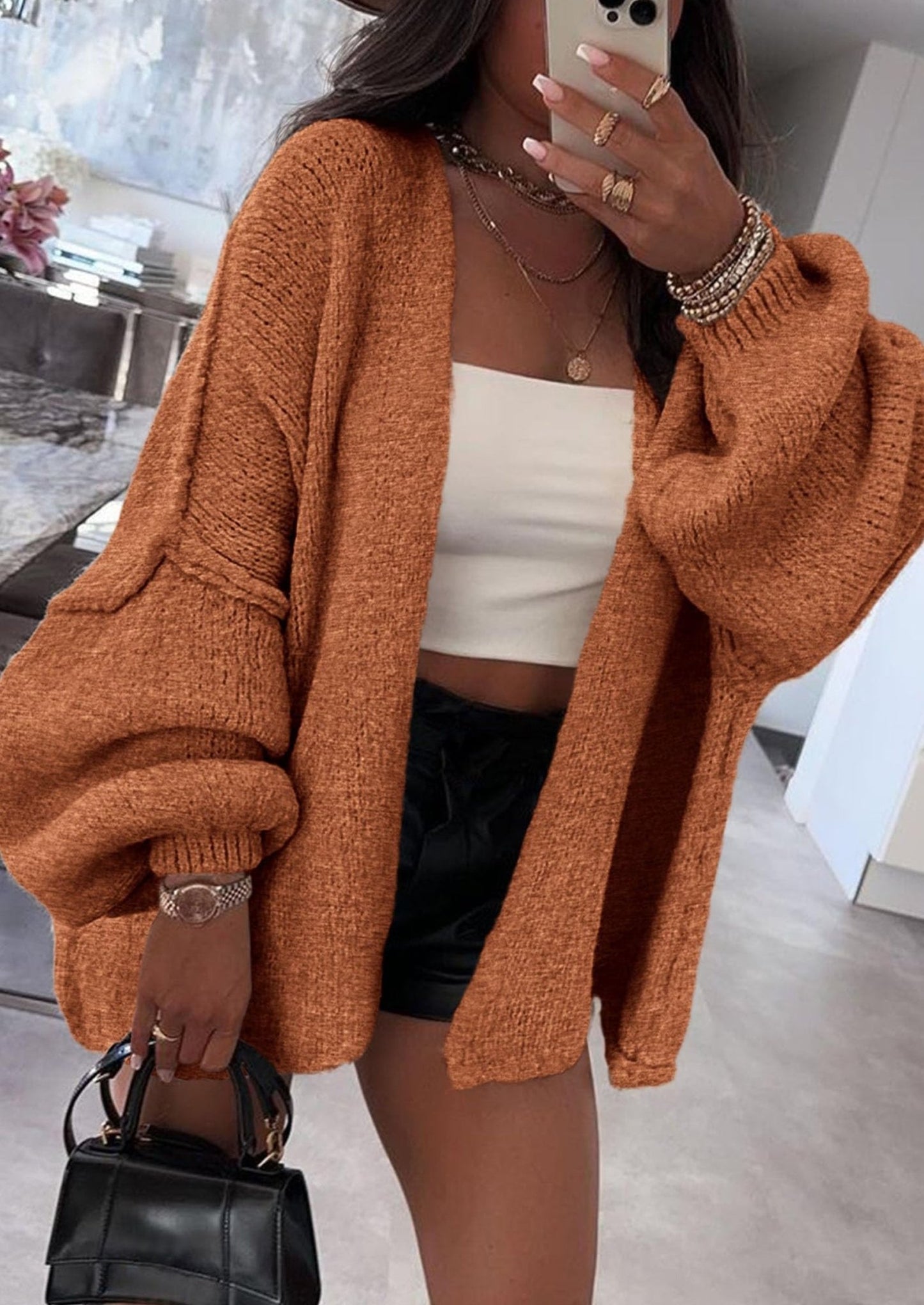 Aria | Oversized Knit Cardigan Sweater - Lora Toronto