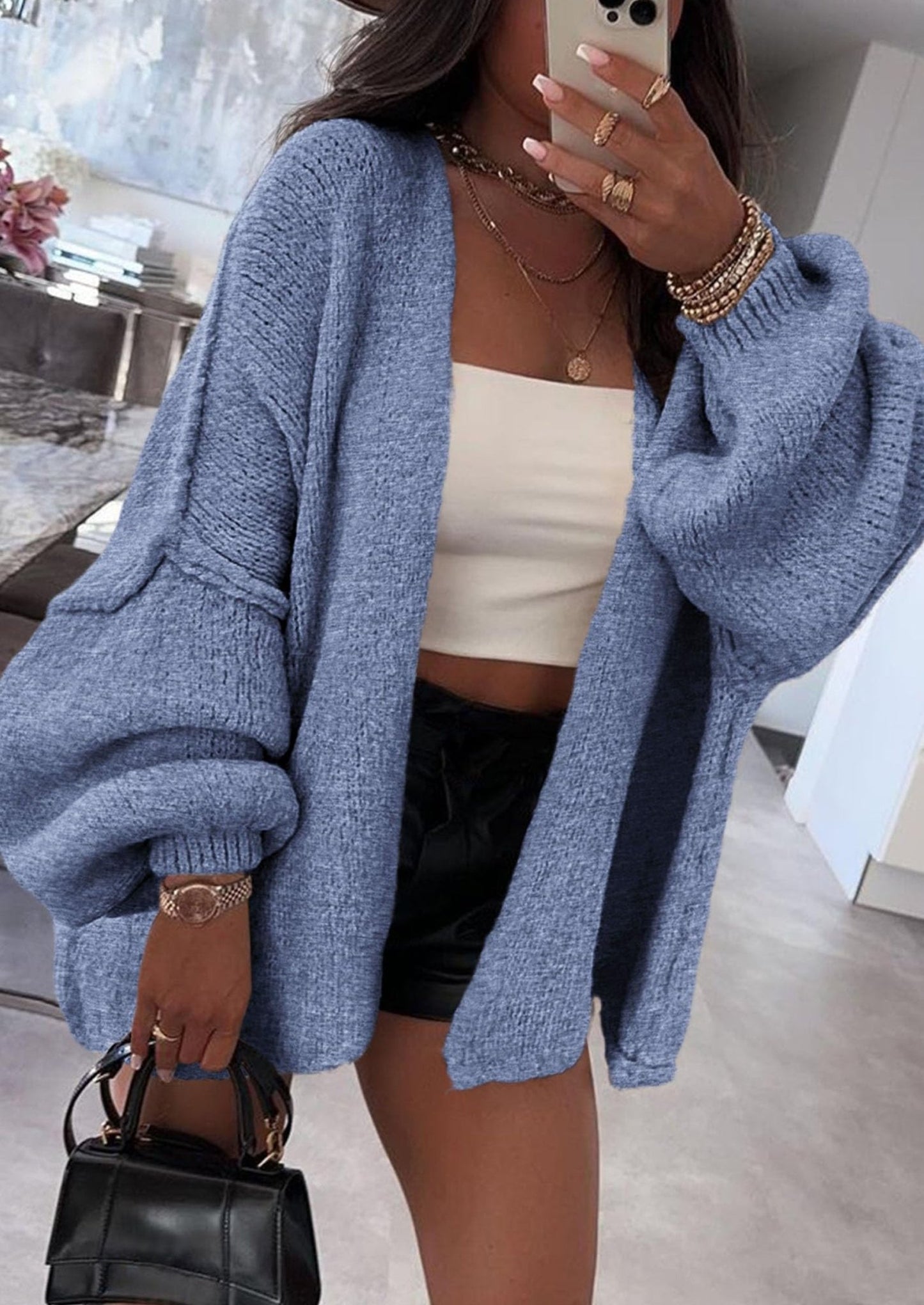 Aria | Oversized Knit Cardigan Sweater - Lora Toronto