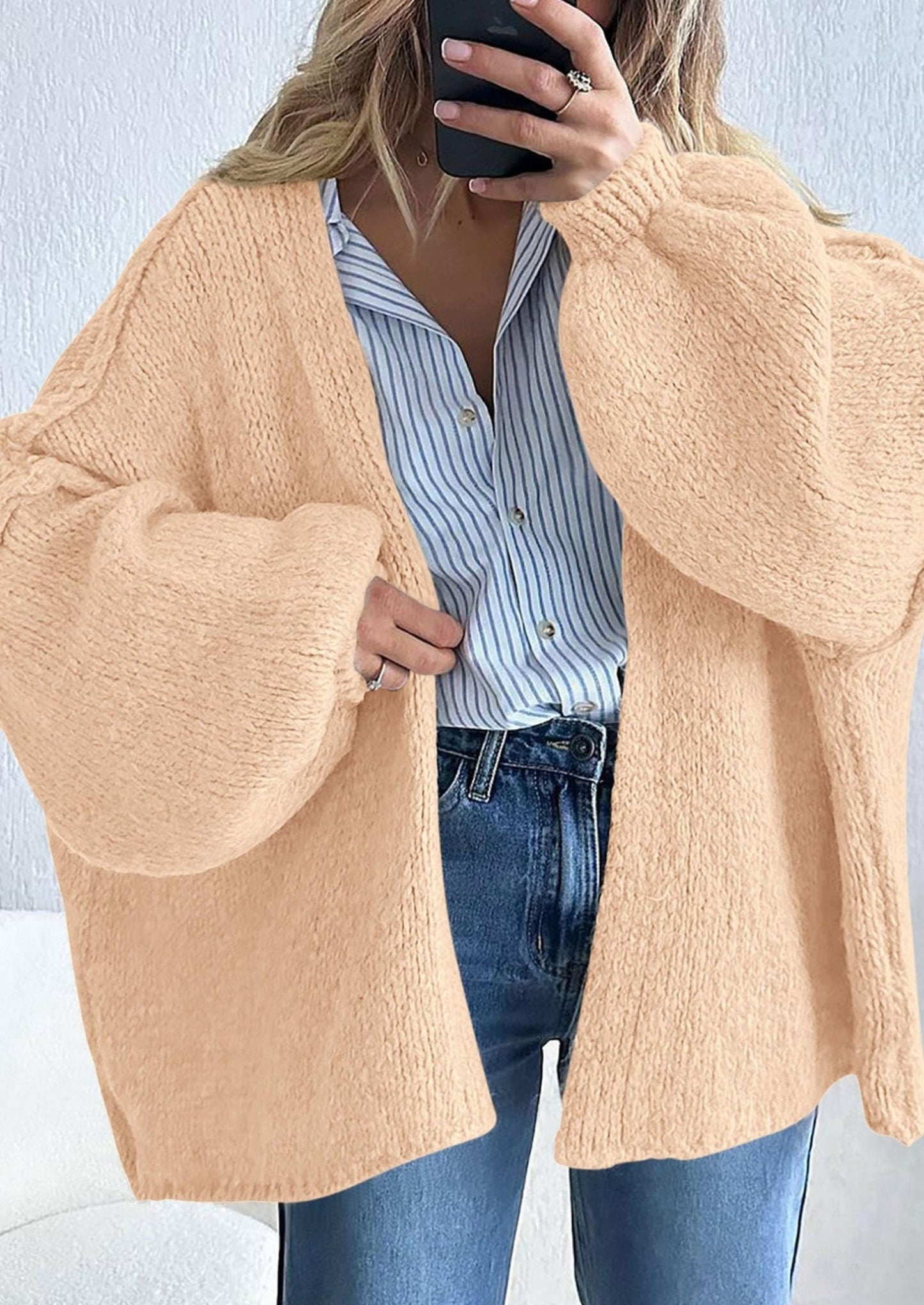 Aria | Oversized Knit Cardigan Sweater - Lora Toronto