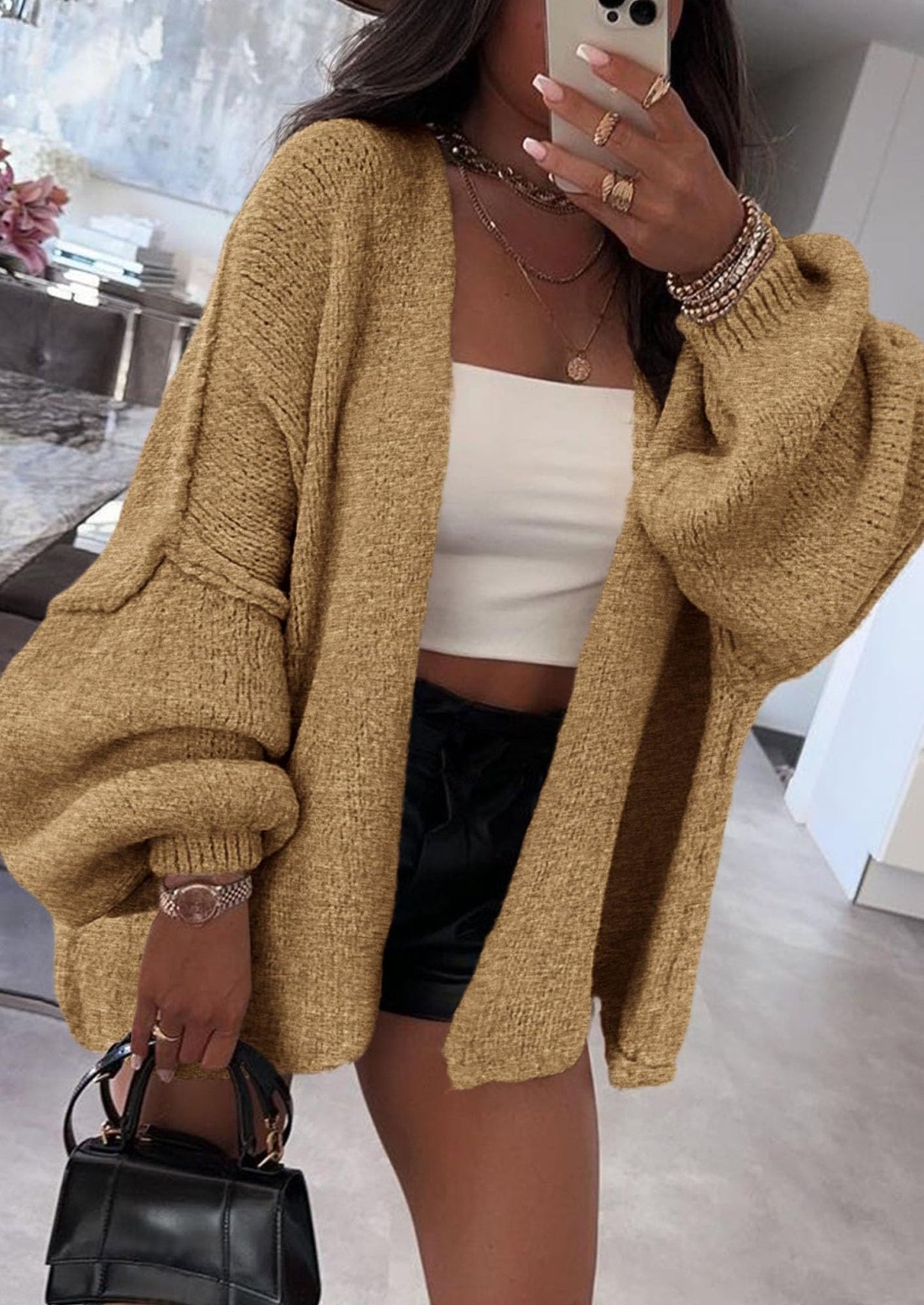 Aria | Oversized Knit Cardigan Sweater - Lora Toronto