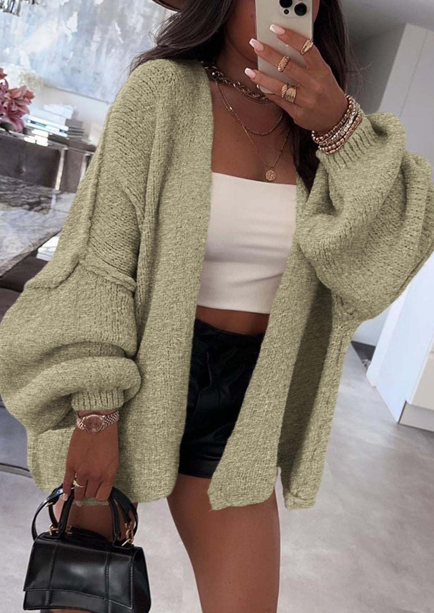 Aria | Oversized Knit Cardigan Sweater - Lora Toronto