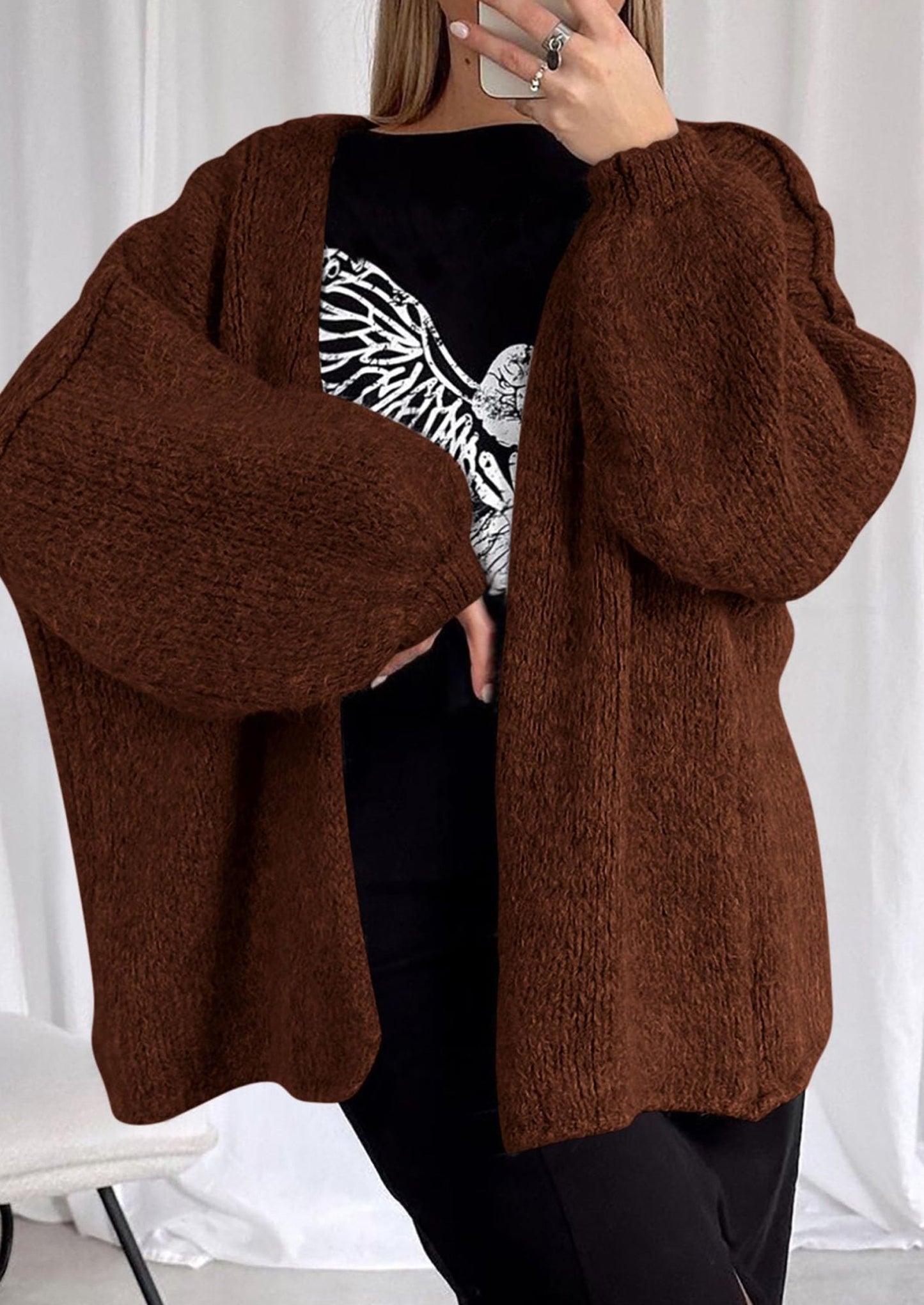 Aria | Oversized Knit Cardigan Sweater - Lora Toronto