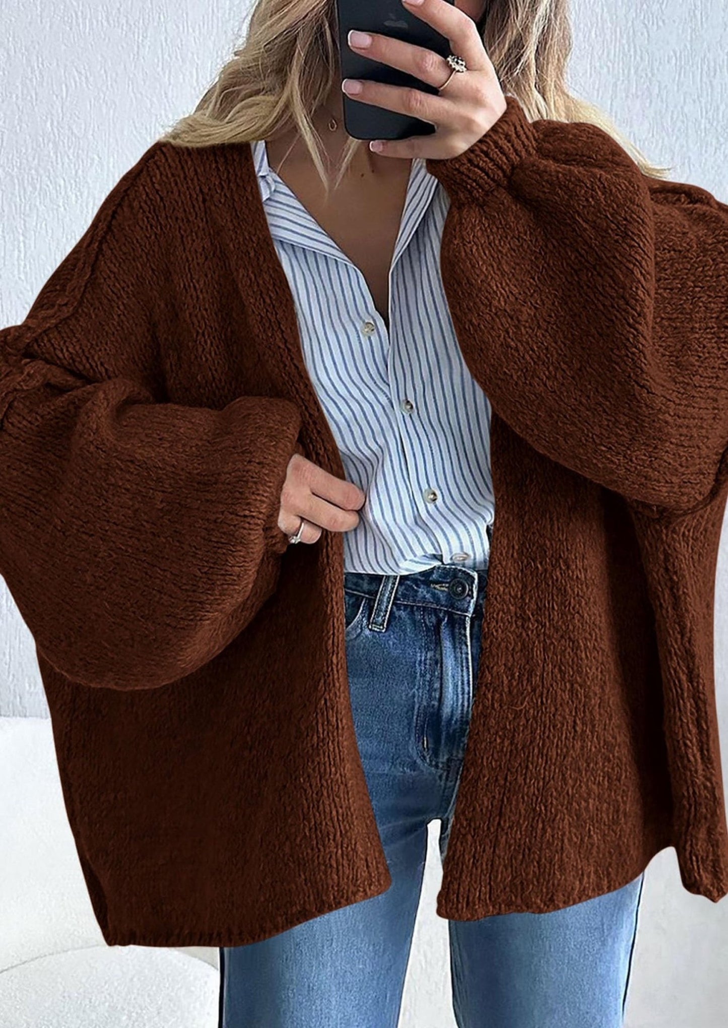 Aria | Oversized Knit Cardigan Sweater - Lora Toronto