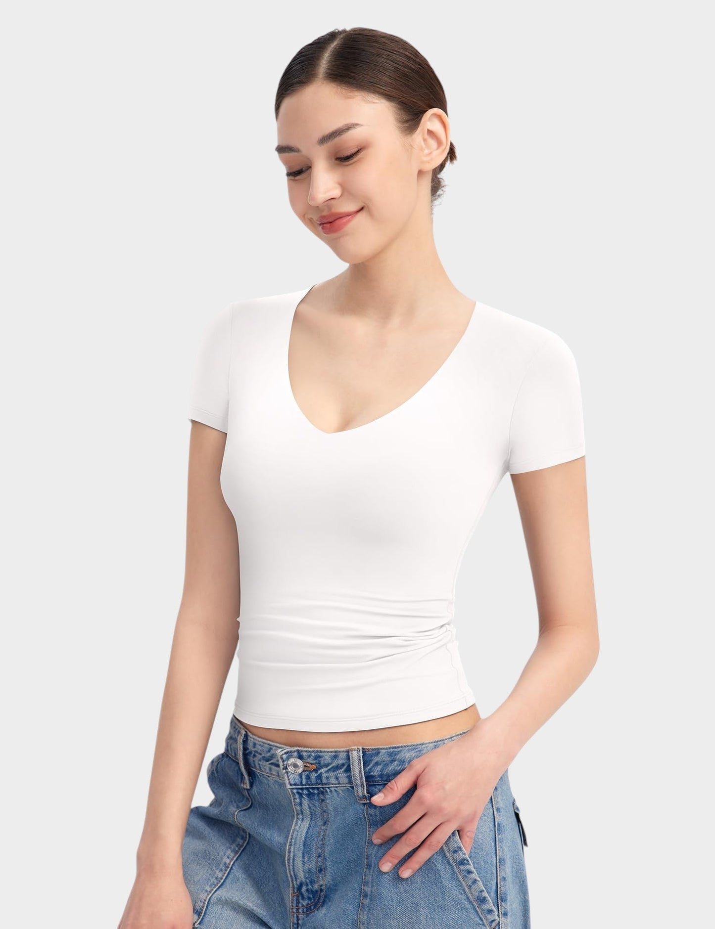 Aria | Second - Skin V - Neck Top - Lora Toronto