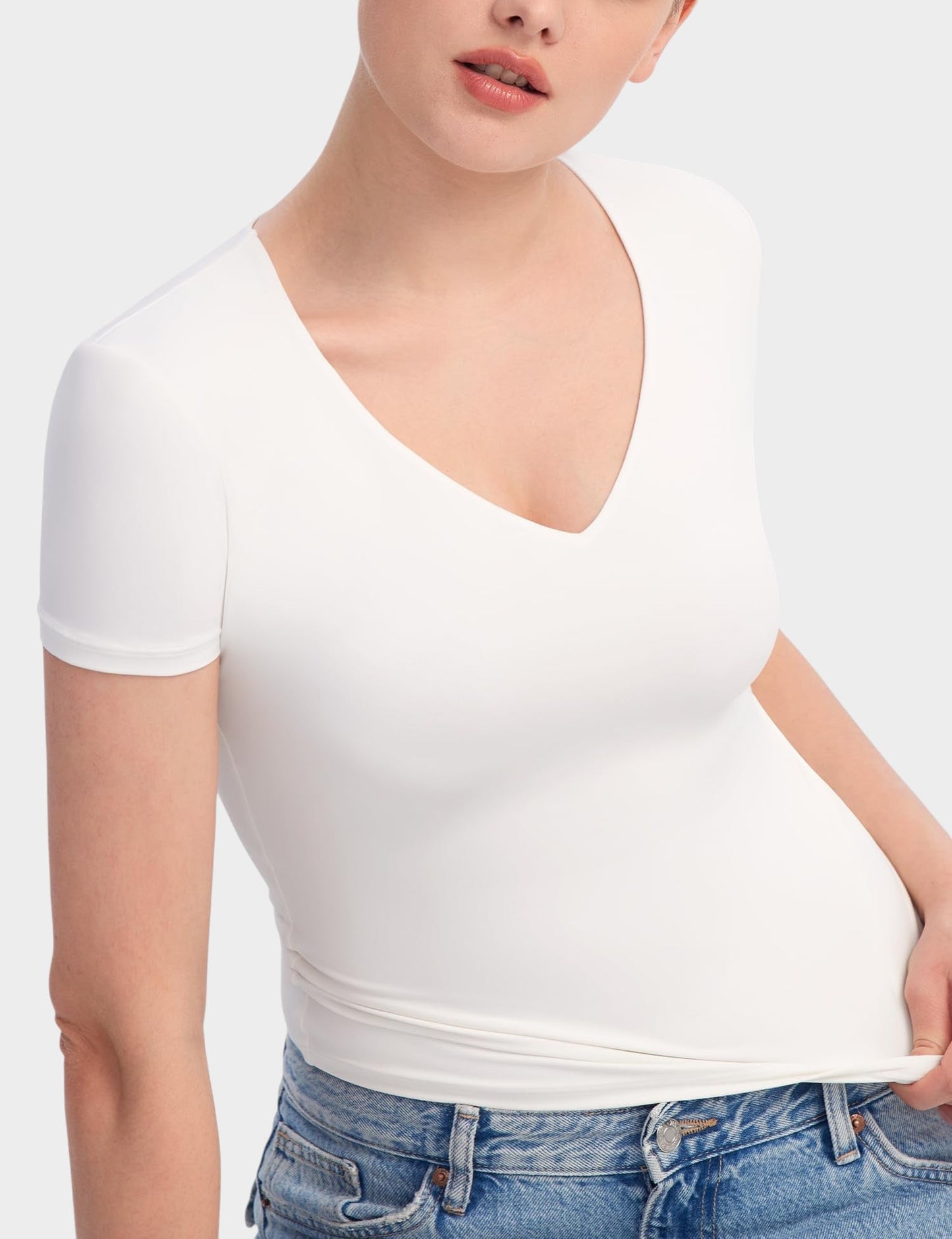 Aria | Second - Skin V - Neck Top - Lora Toronto