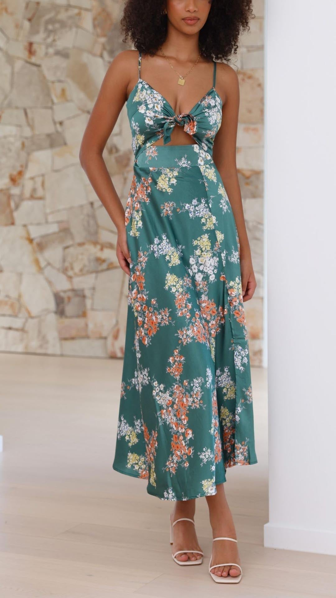 Aurora | Floral Midi Dress - Lora Toronto