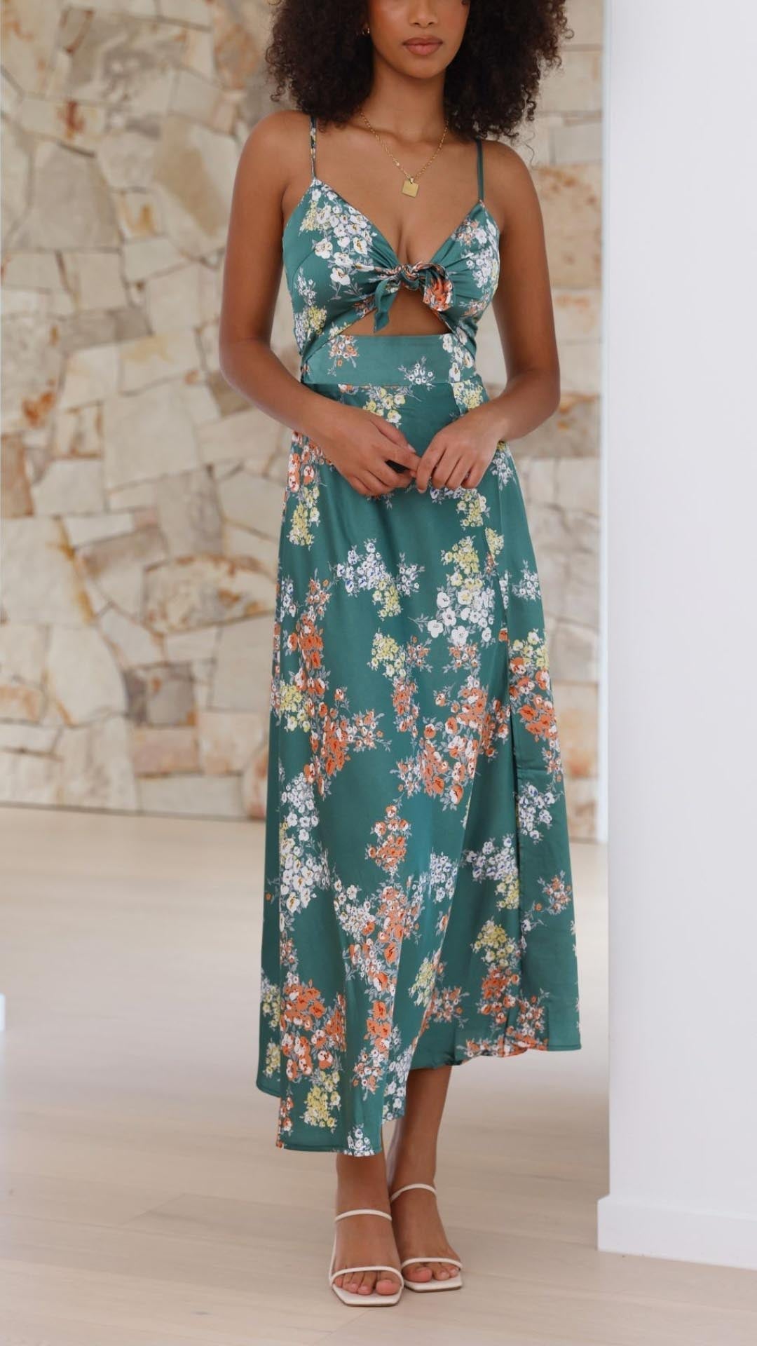 Aurora | Floral Midi Dress - Lora Toronto