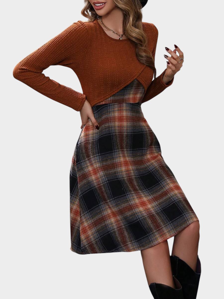 Camila | Plaid Two - Piece Dress Set - Lora Toronto
